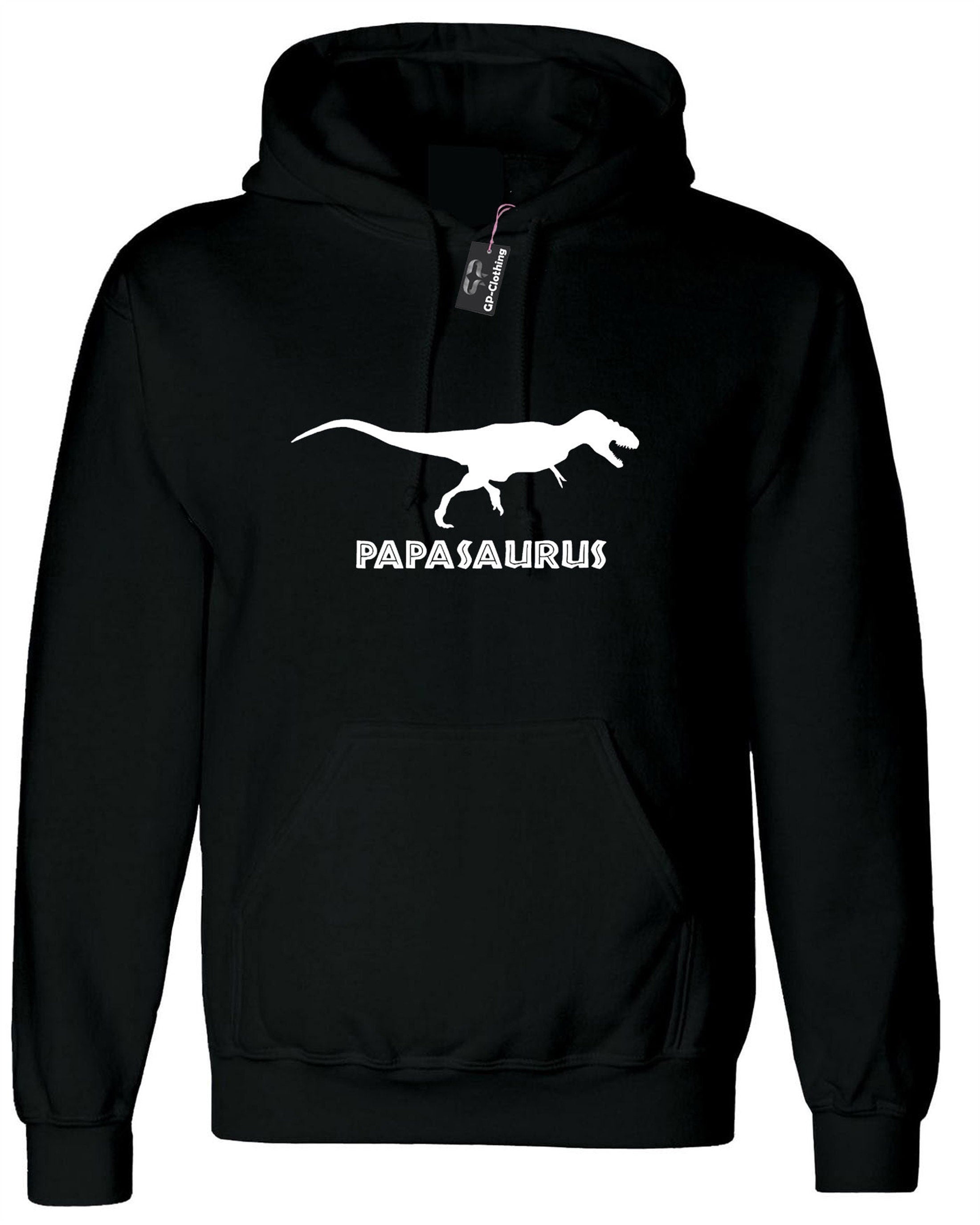 Papasaurs funny dinosaur hoodie hoody hood hooded gift for papa daddy dad grandad father's day christmas birthday present