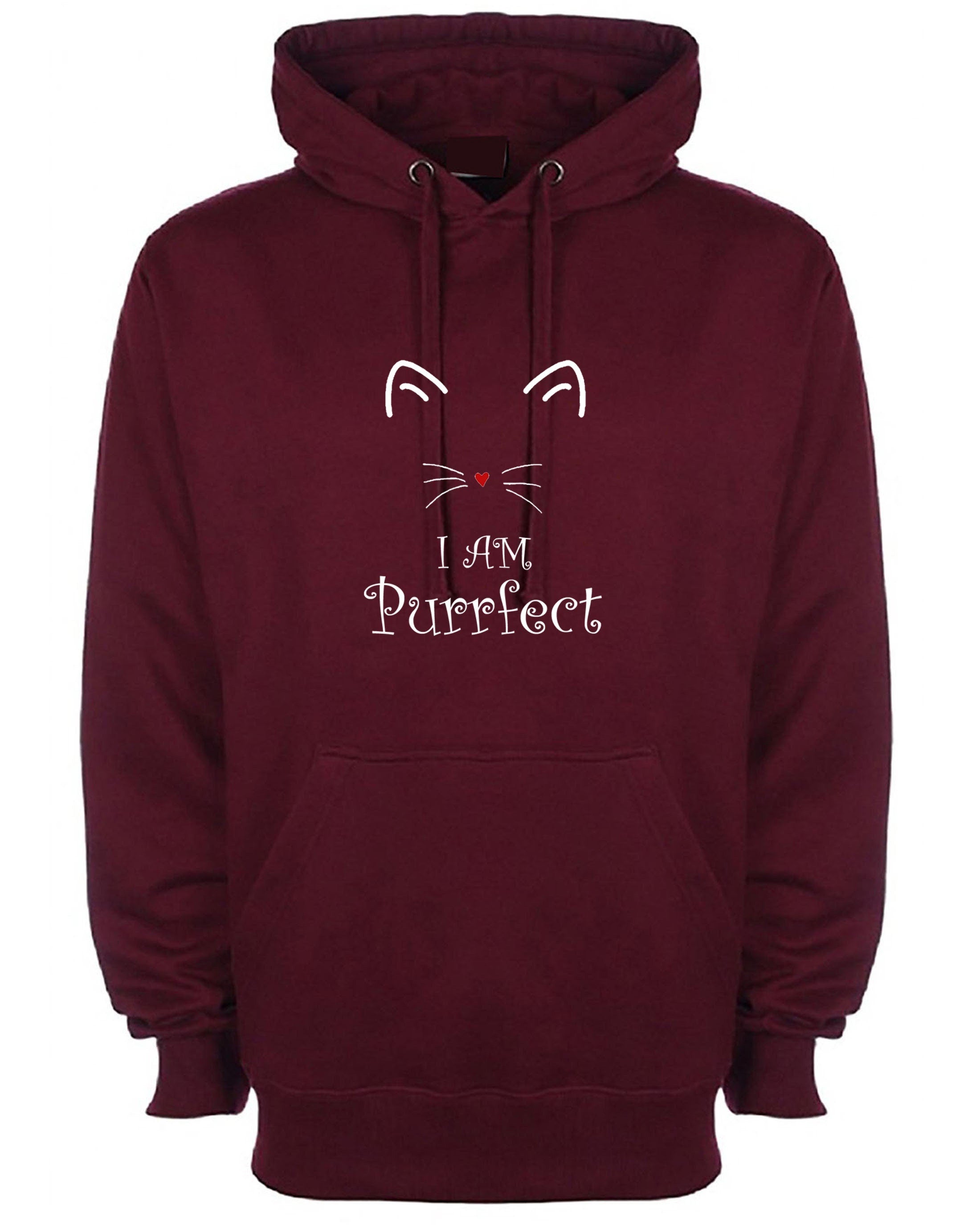 I'm purrfect funny cat hoodie hoody hood hooded perfect gift for cat lovers kitty womens mother's day sister friend present