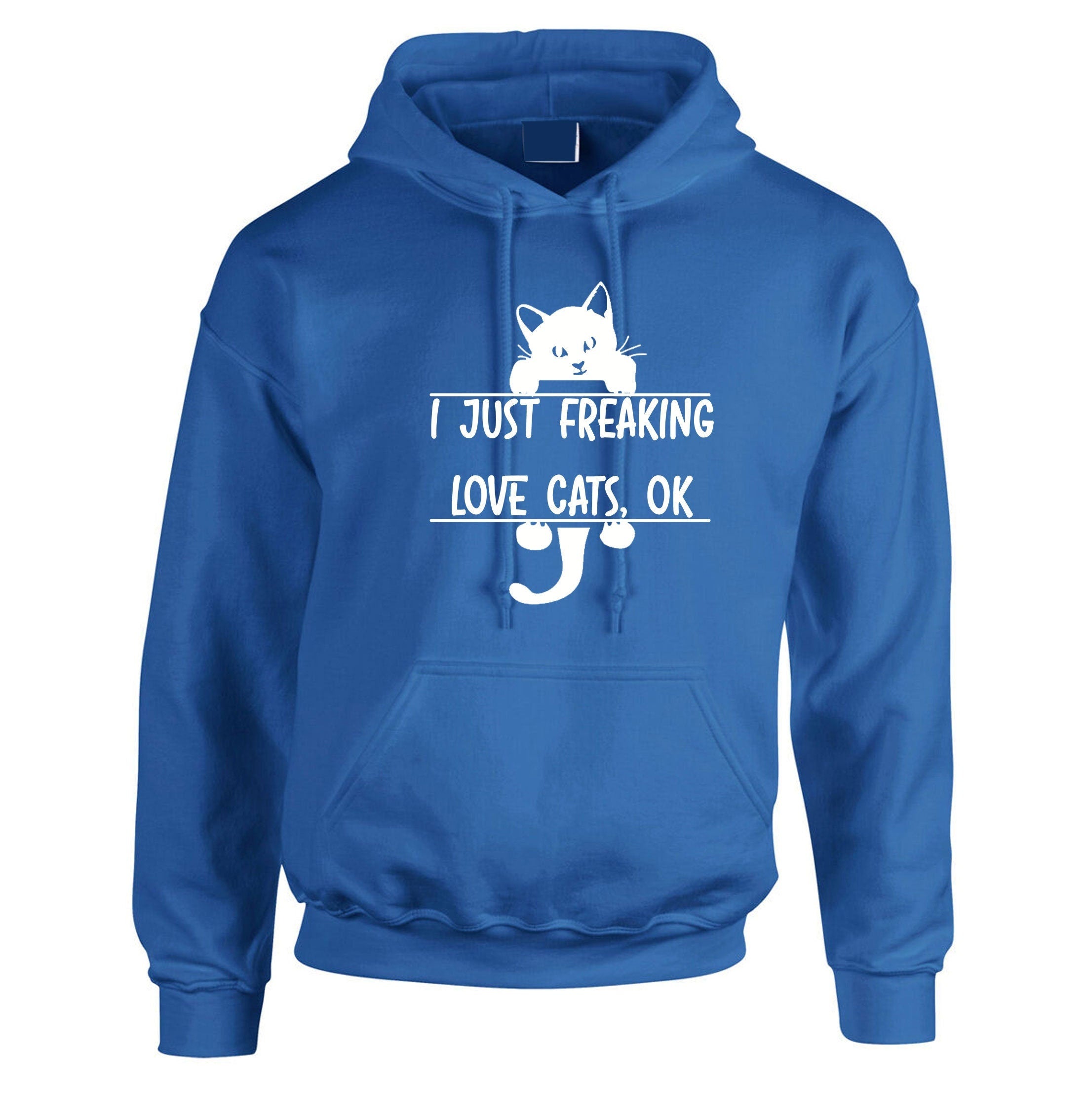 I just freaking love cats, funny christmas hoodie hoody hood hooded jersey shirt gift for cat lovers top womens ladies xmas present