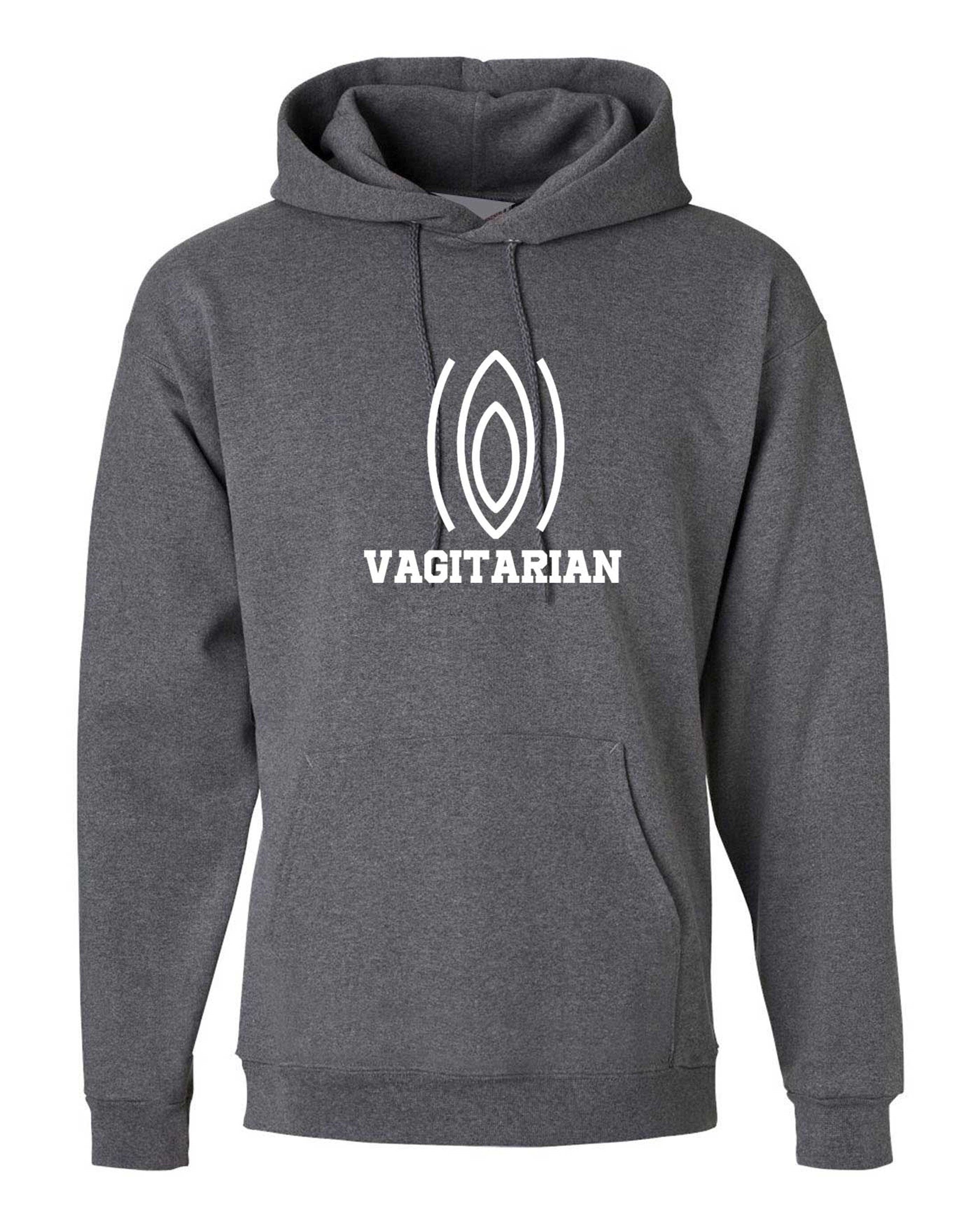 Vagitarian hoodie hoody hood hooded top funny vegan anti animal plant bases gift for vegetable naught humor unisex present