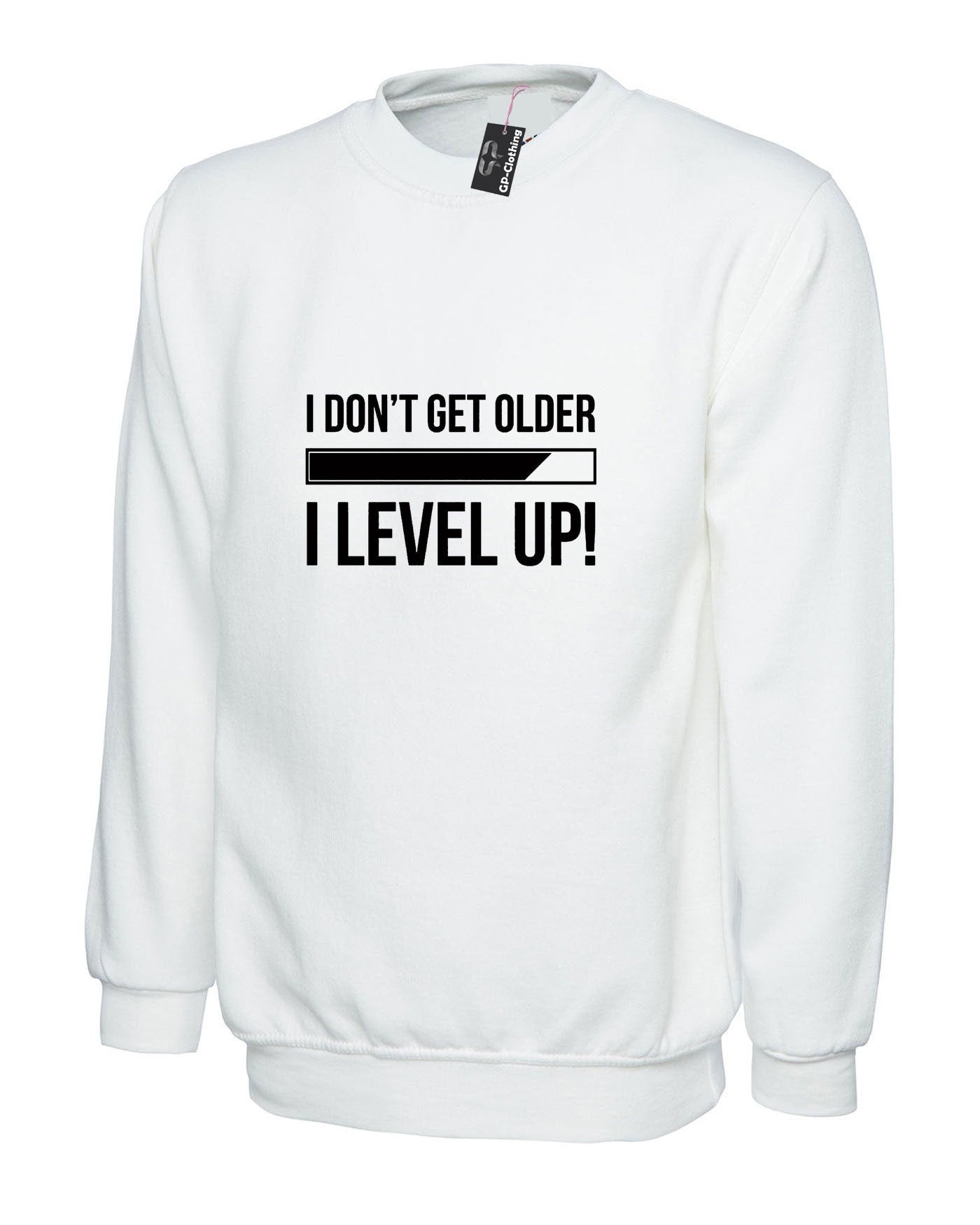 I don't get older i level up funny sweatshirt jumper sweater shirt birthday gift brother sister gamer friend christmas eid game lover joke