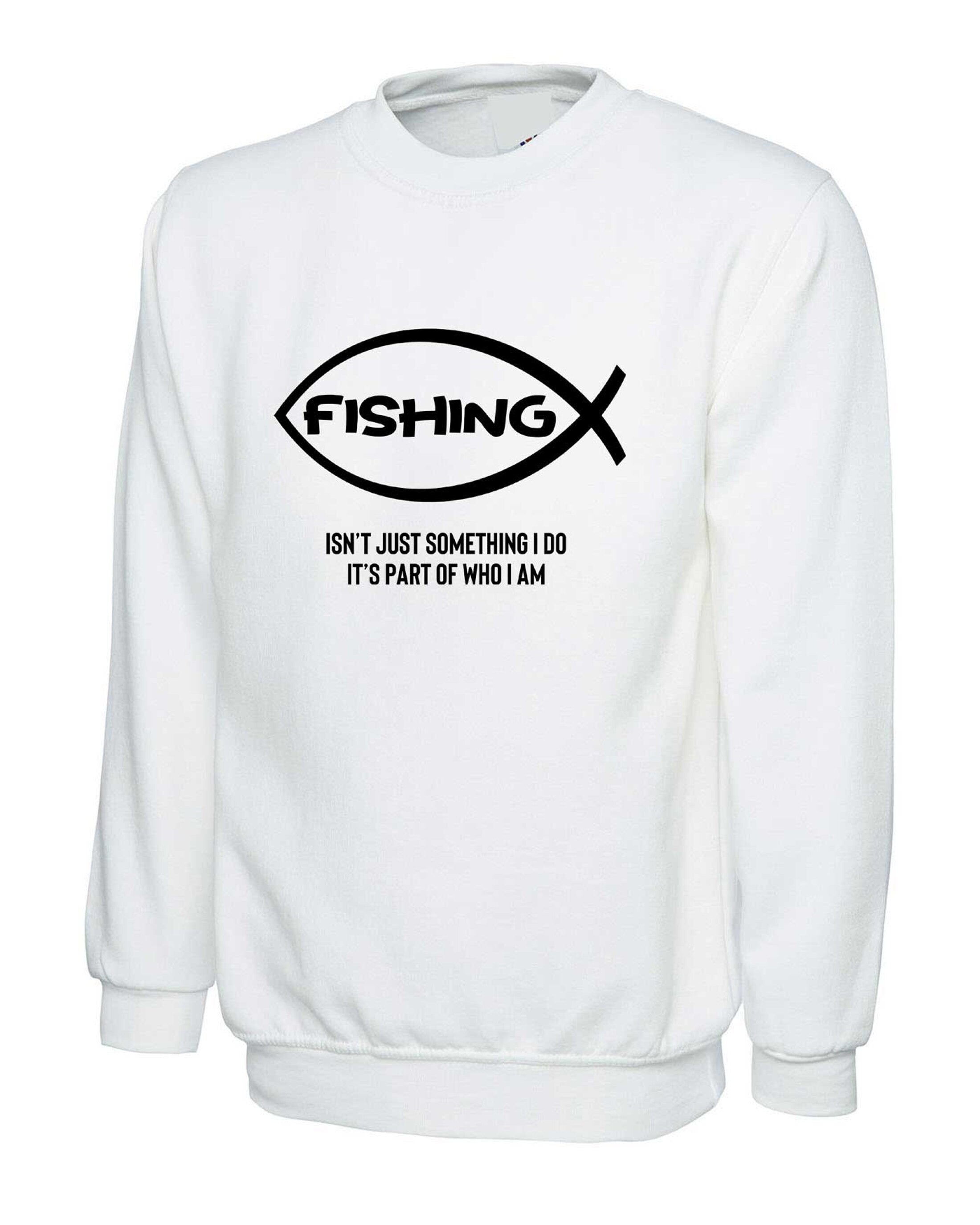 Fishing sweatshirt jumper sweater shirt funny fishing lovers gift humour present for father dad daddy grandad mens top unisex i love fishing