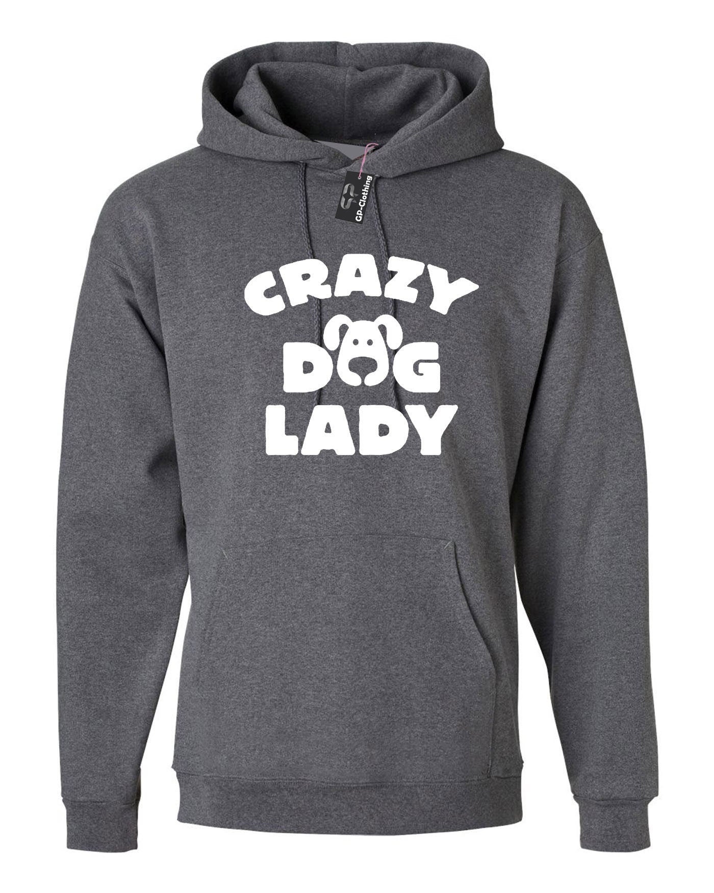 Crazy dog lady hoodie hoody hood hooded funny top for womens ladies unisex gift for dog lovers birthday present xmas top