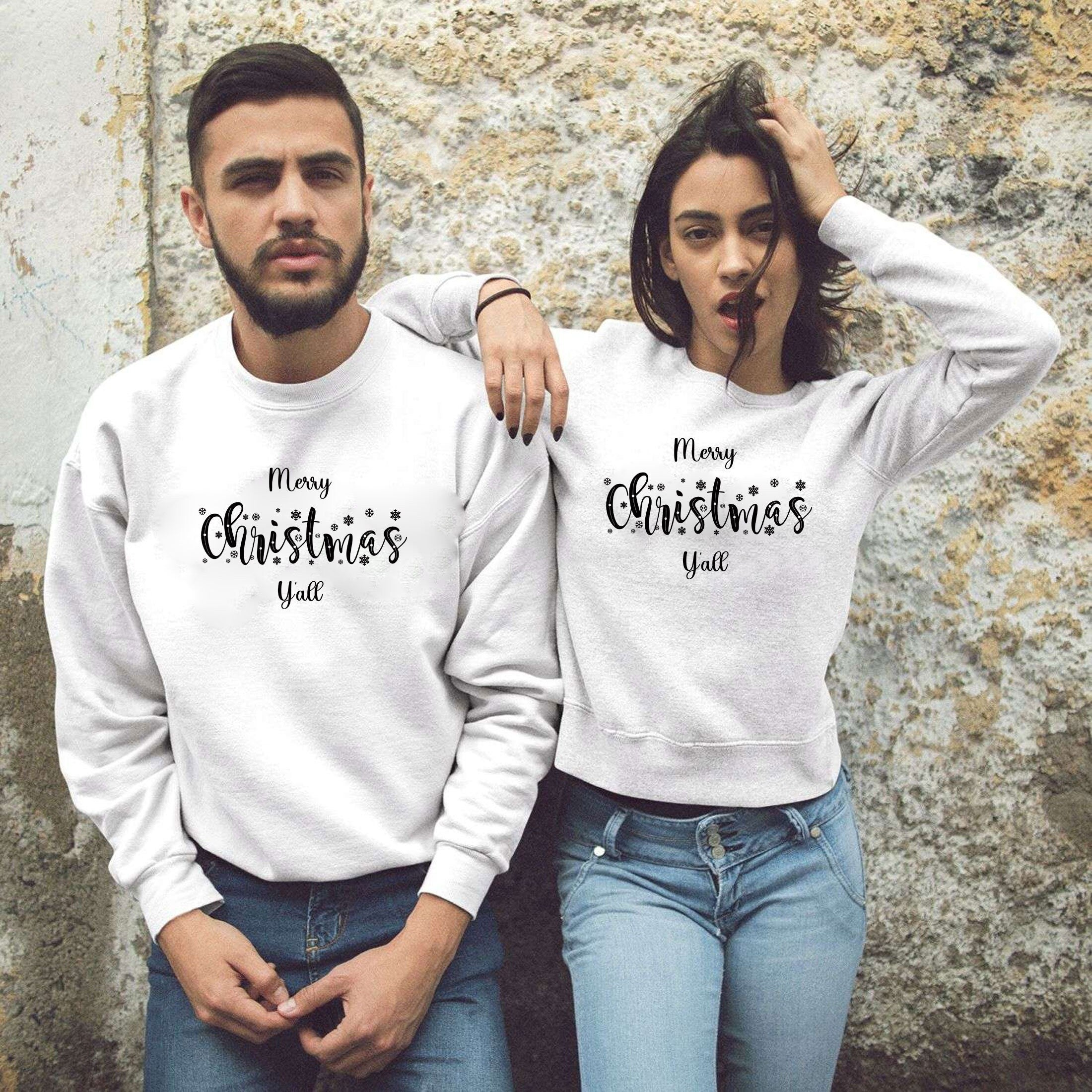 Merry christmas y'all sweatshirt jumper sweater shirt merry christmas gift xmas present unisex family shirts cute gift festive