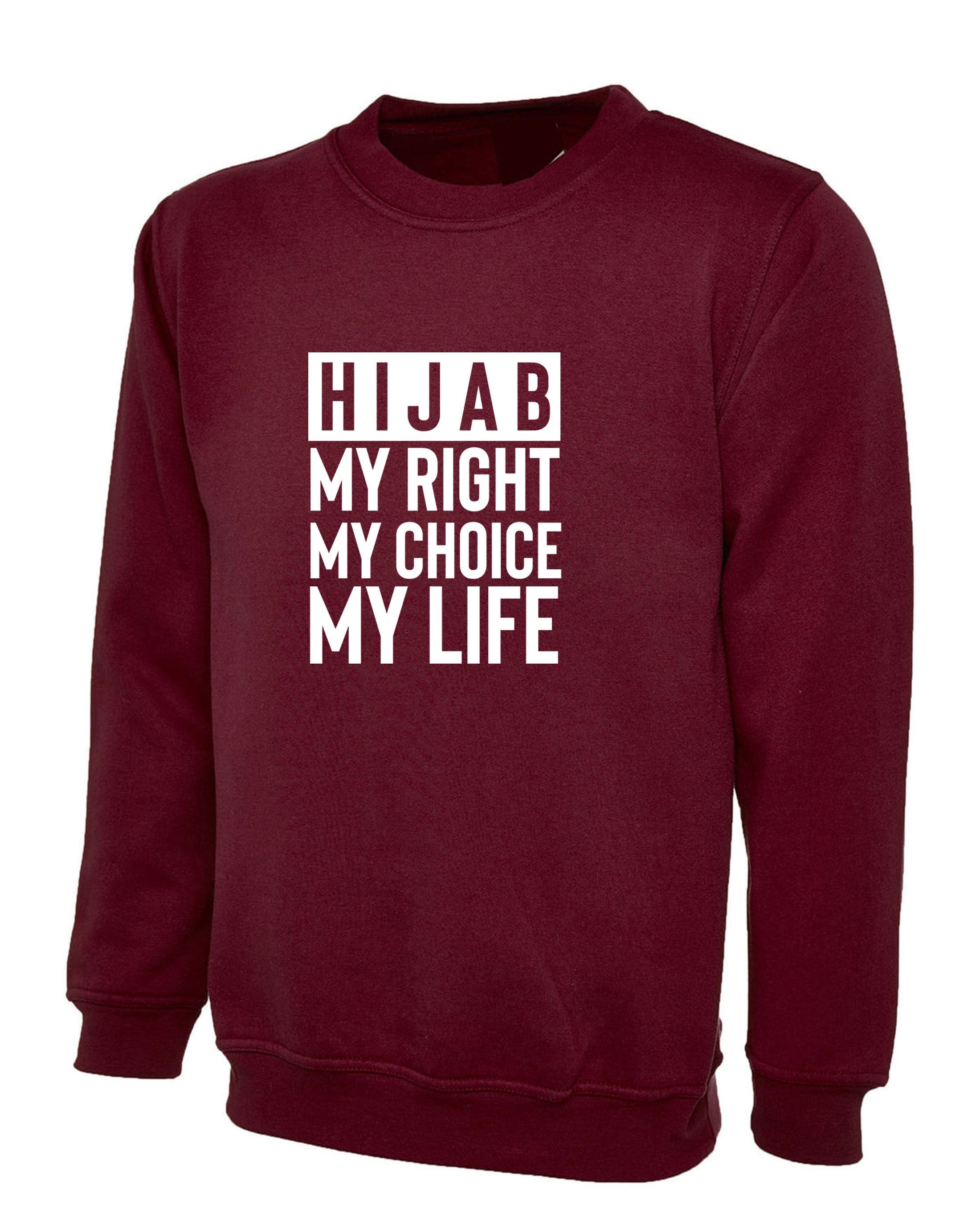 Hijab sweatshirt hijab my right my choice mulsims jumper womens hijabi ladies gift for desi muslims sweater