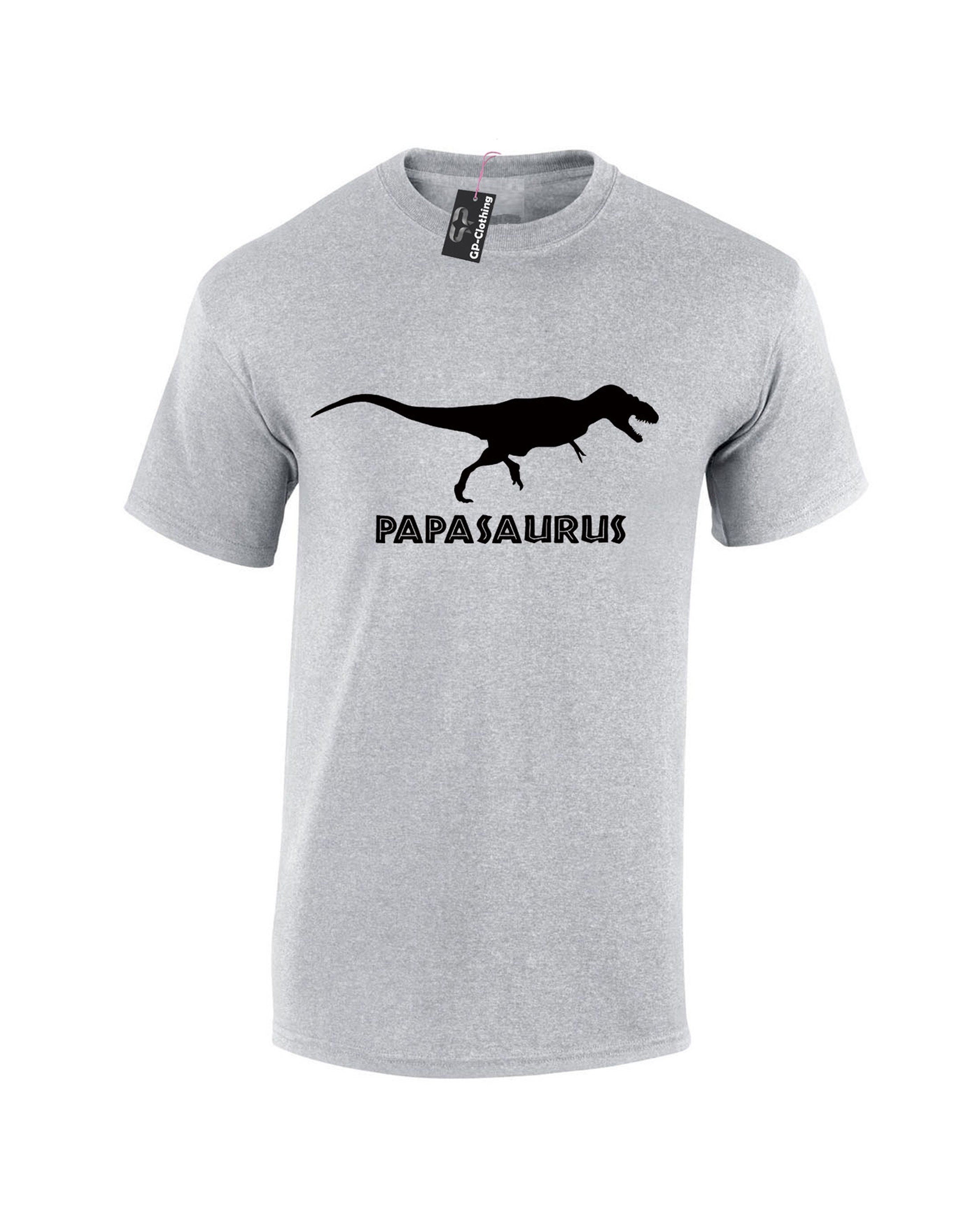 Papasaurs funny dinosaur tee shirt tshirt t-shirt gift for papa daddy dad grandad father's day christmas birthday present