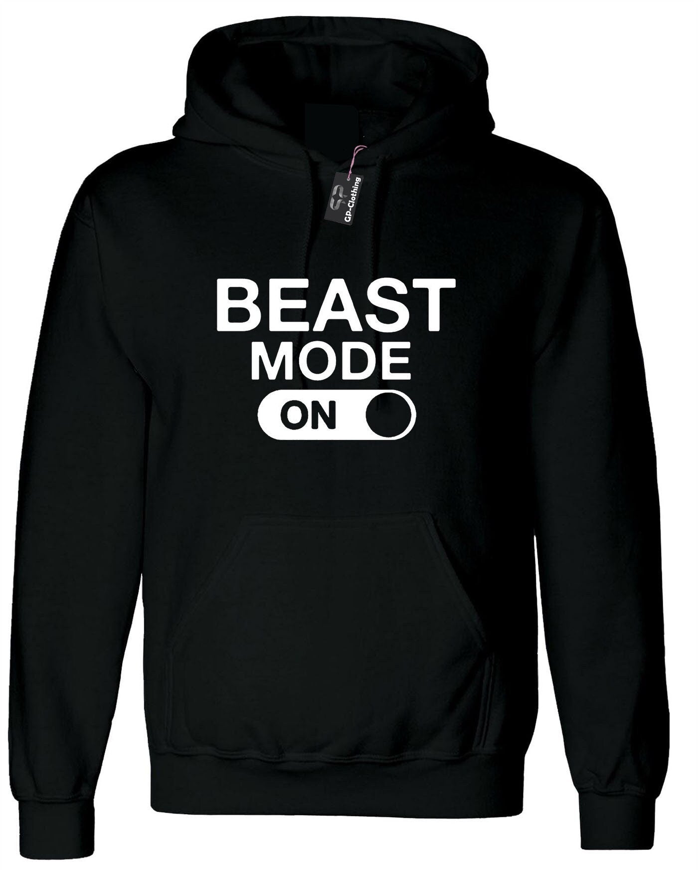 Beast mode on hoodie hoody hood hooded mens funny gym no pain no gain cardio training muscle motivation mma boxing top