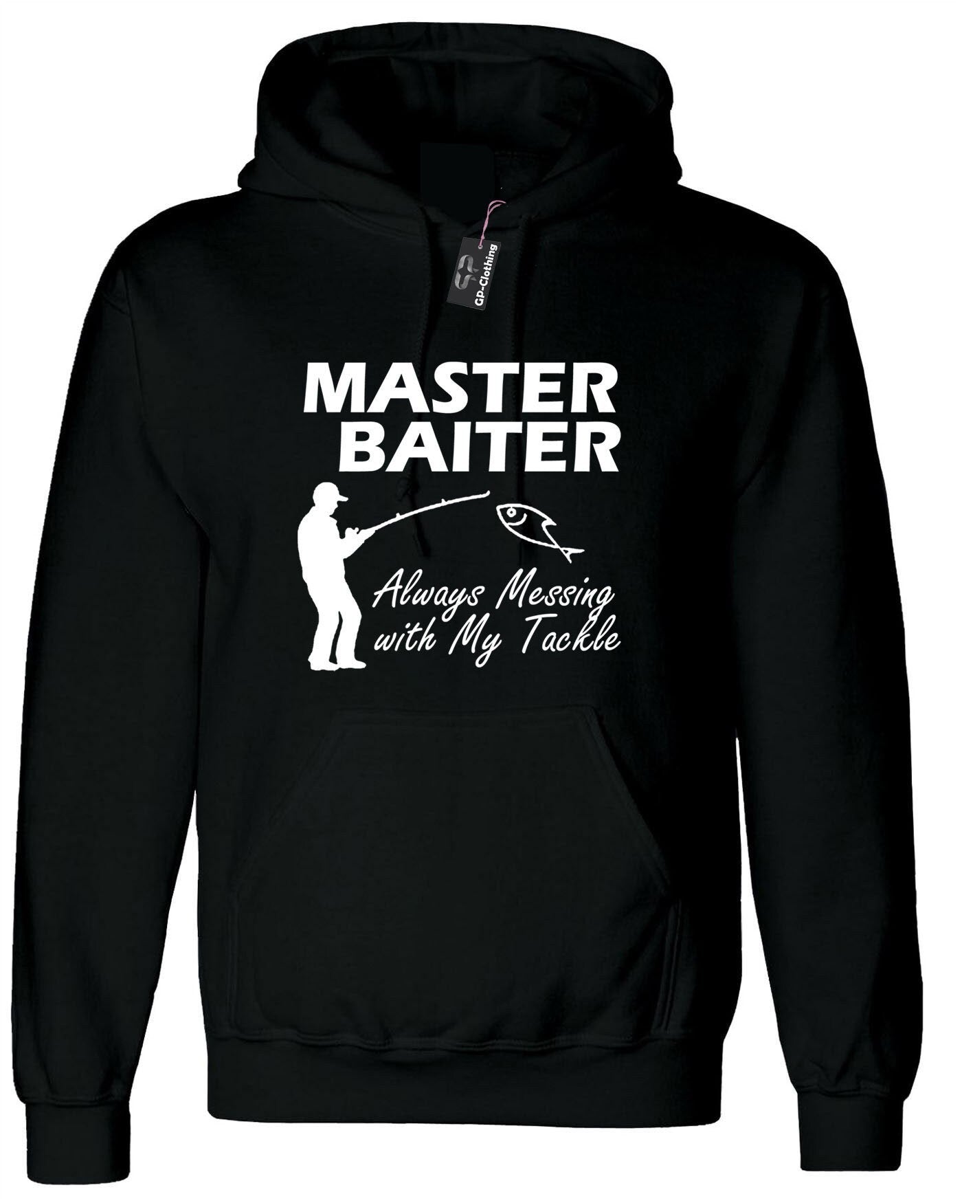 Master baiter funny fishing hoodie hoody hood hooded rude unisex novelty slogan gift fishing lovers presenr grandad dad