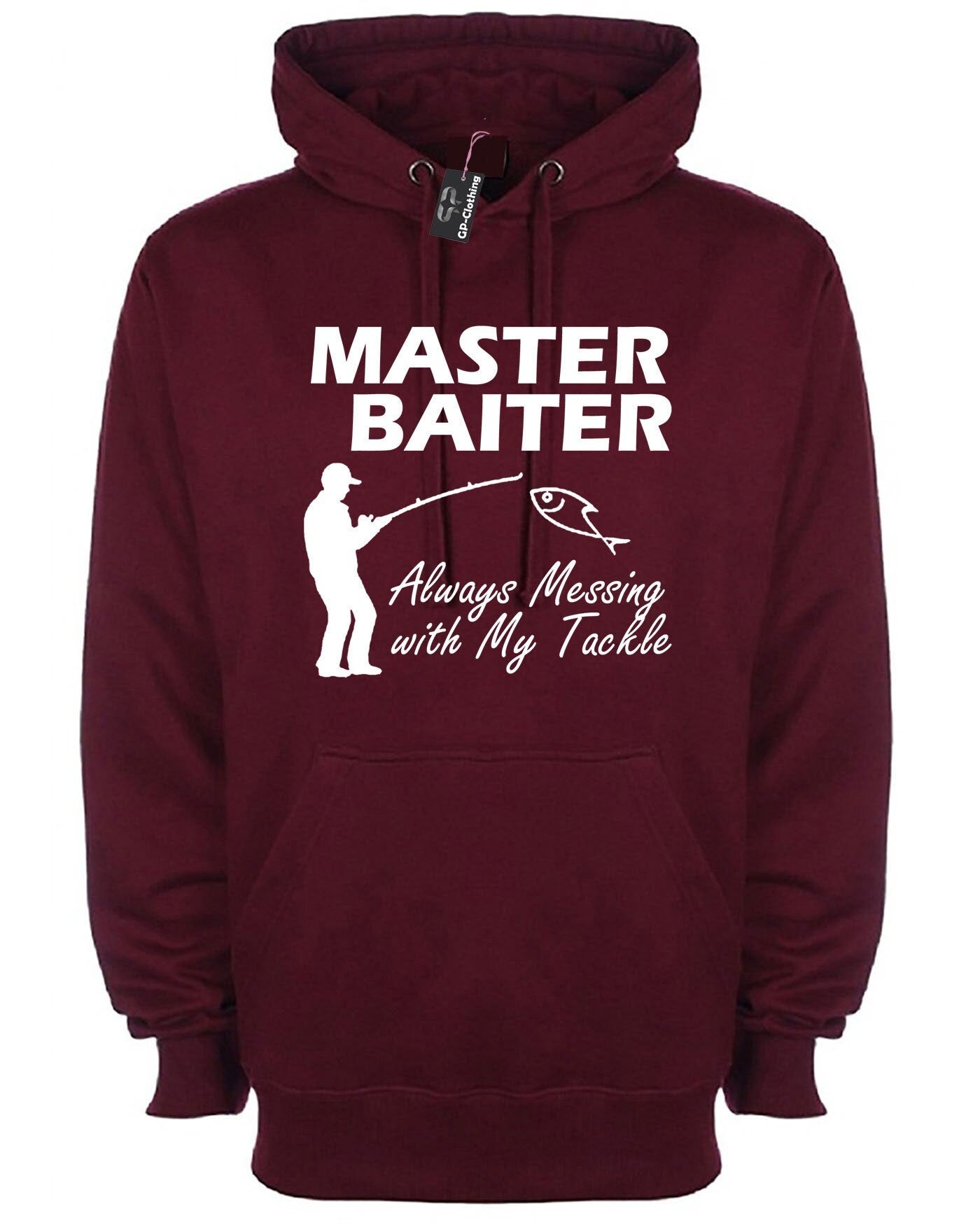 Master baiter funny fishing hoodie hoody hood hooded rude unisex novelty slogan gift fishing lovers presenr grandad dad