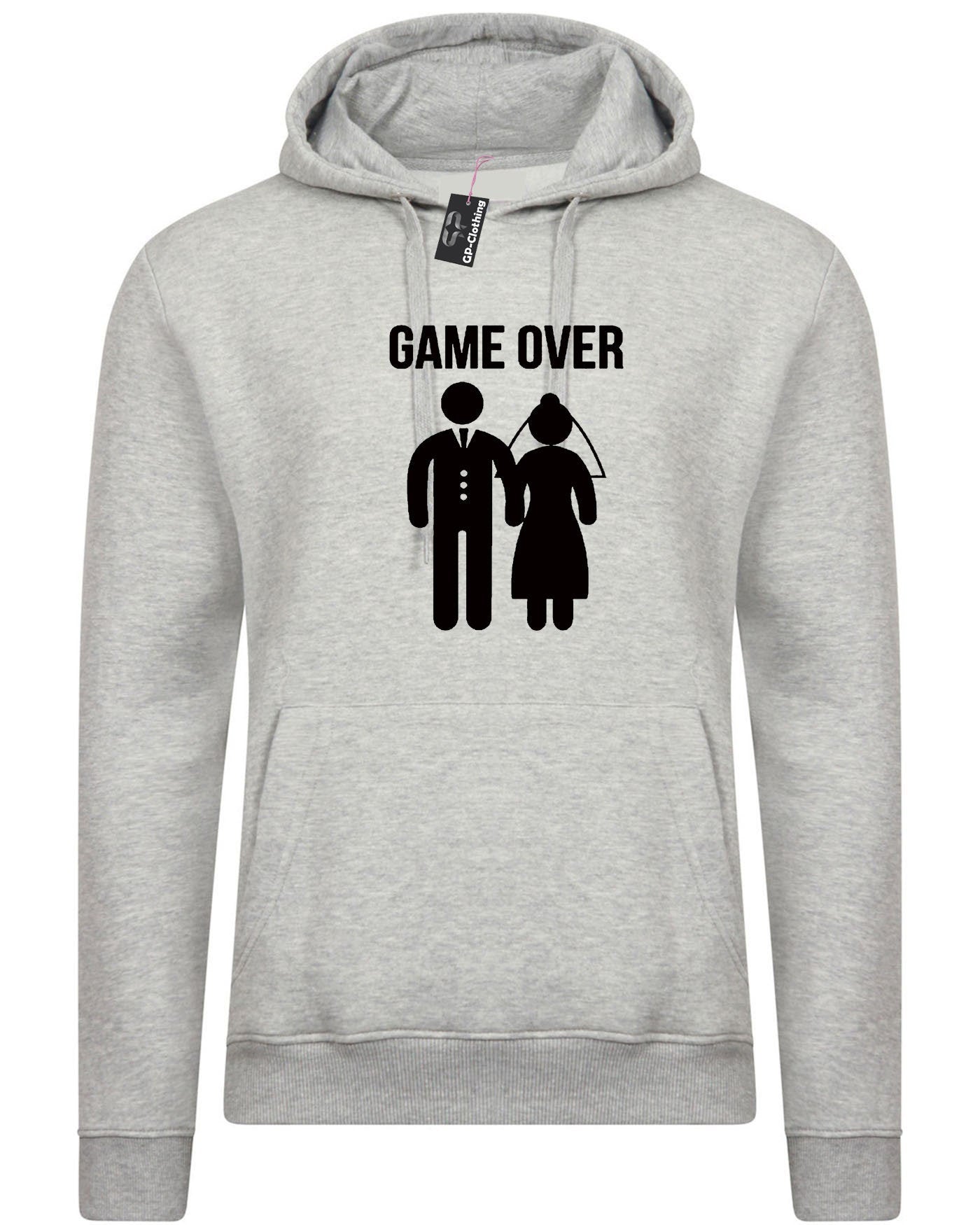 Funny game over hoodie hoody hood hooded gift for newly married couple marriage wedding wife husband joke idea present