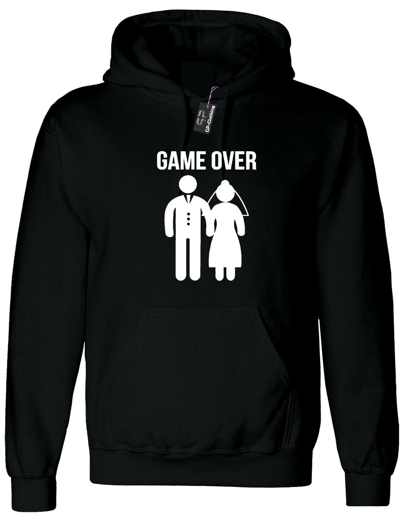 Funny game over hoodie hoody hood hooded gift for newly married couple marriage wedding wife husband joke idea present