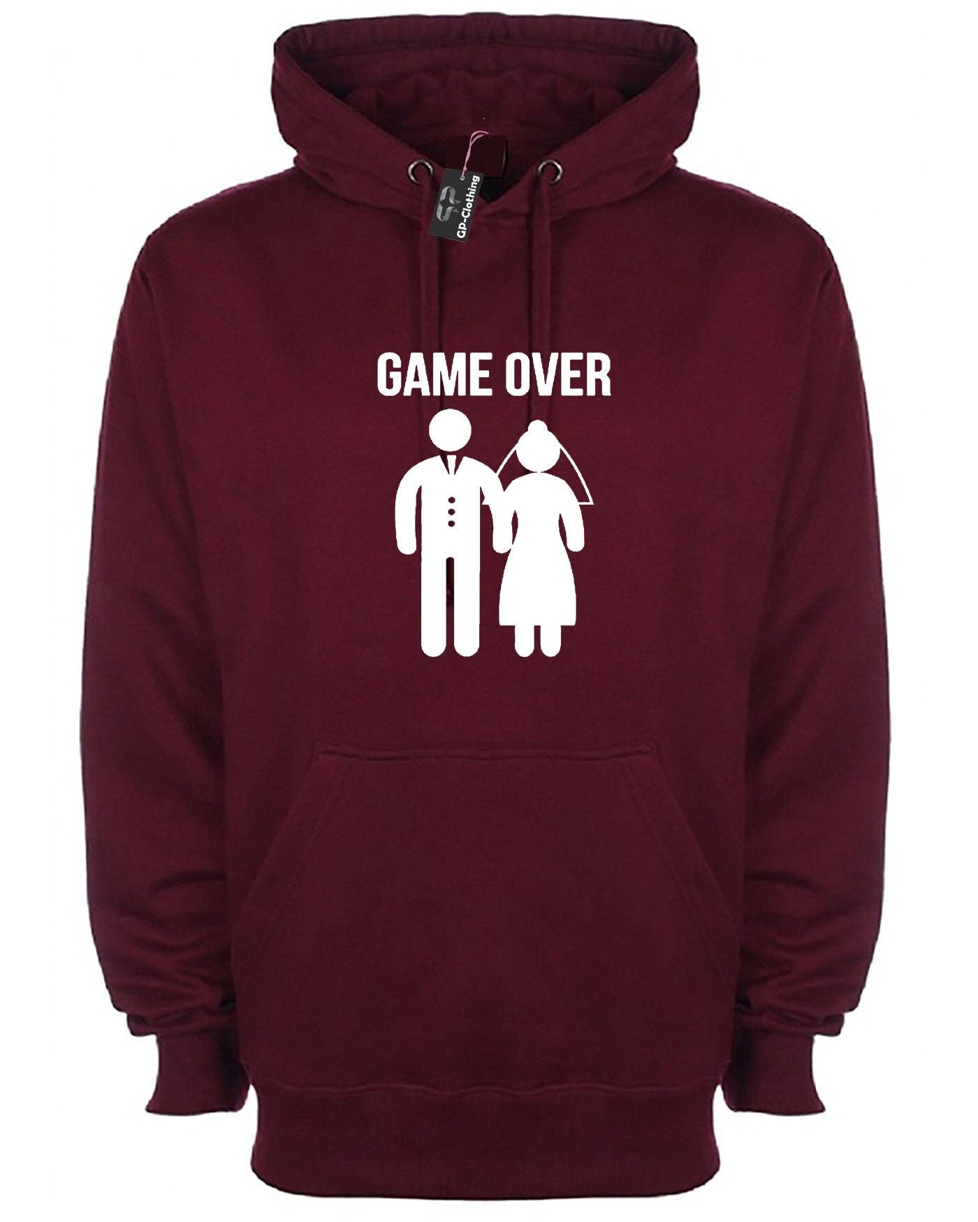 Funny game over hoodie hoody hood hooded gift for newly married couple marriage wedding wife husband joke idea present