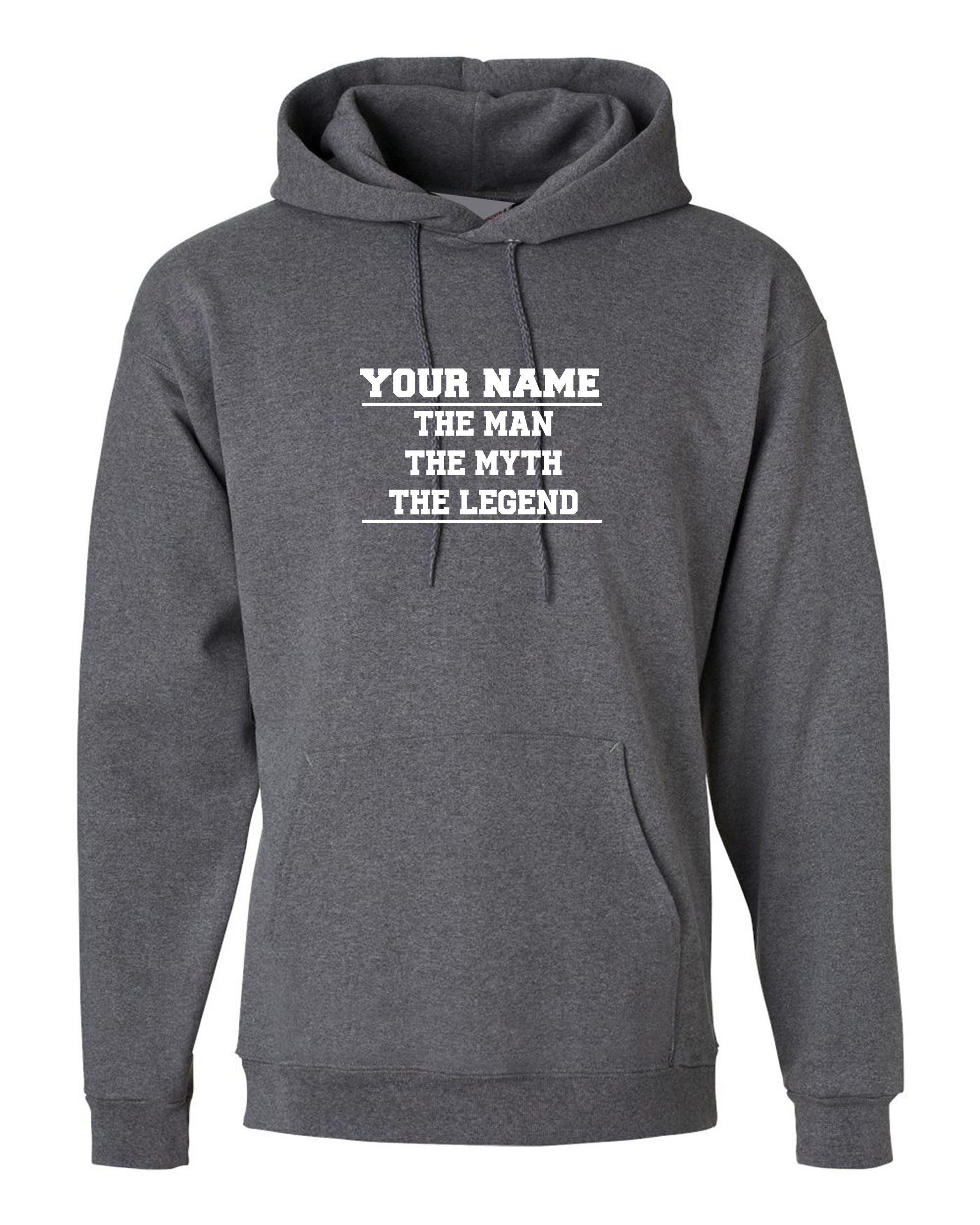 Personalized customized hoodie hoody hood your name - the man the myth the legend funny gift birthday christmas unisex