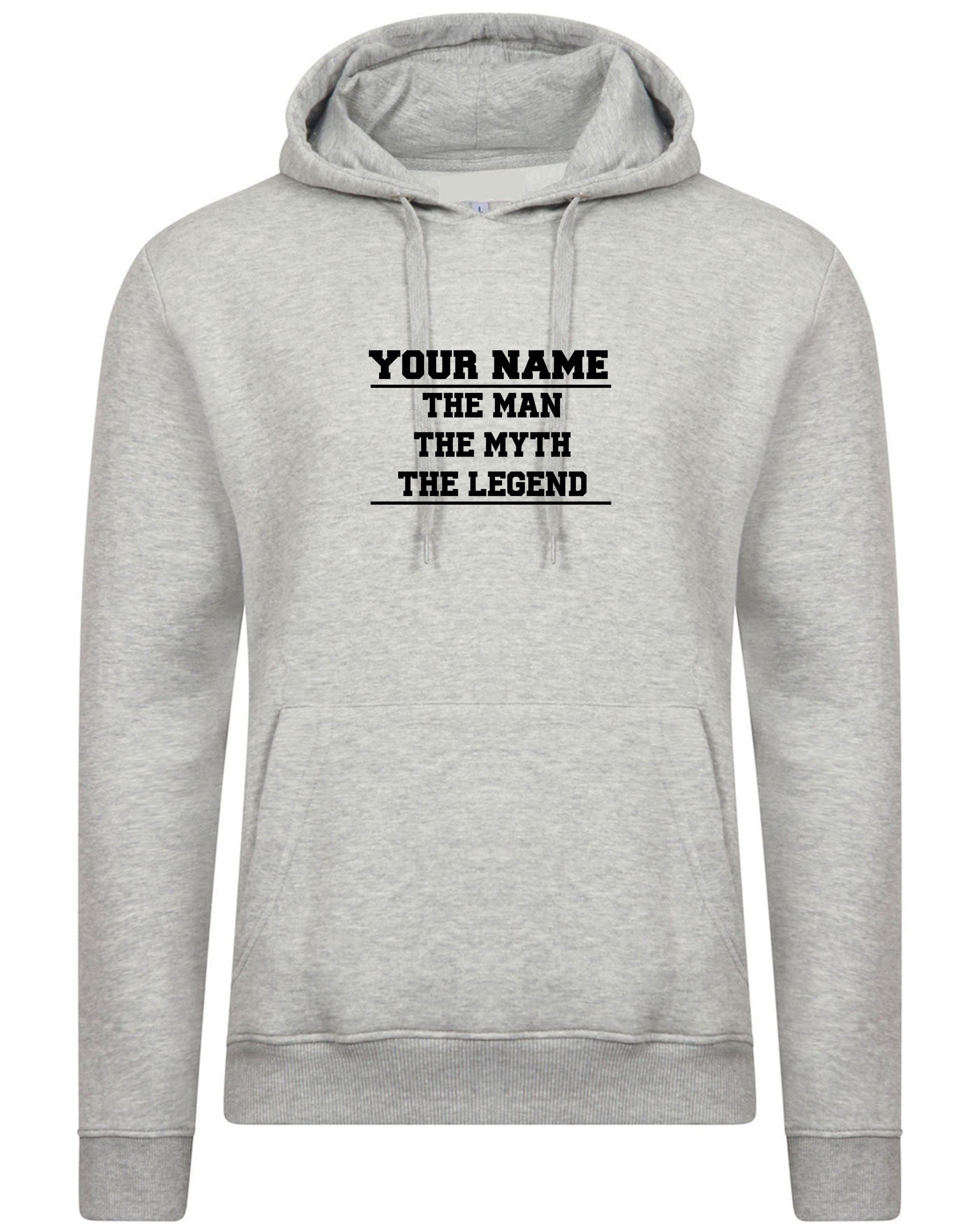 Personalized customized hoodie hoody hood your name - the man the myth the legend funny gift birthday christmas unisex