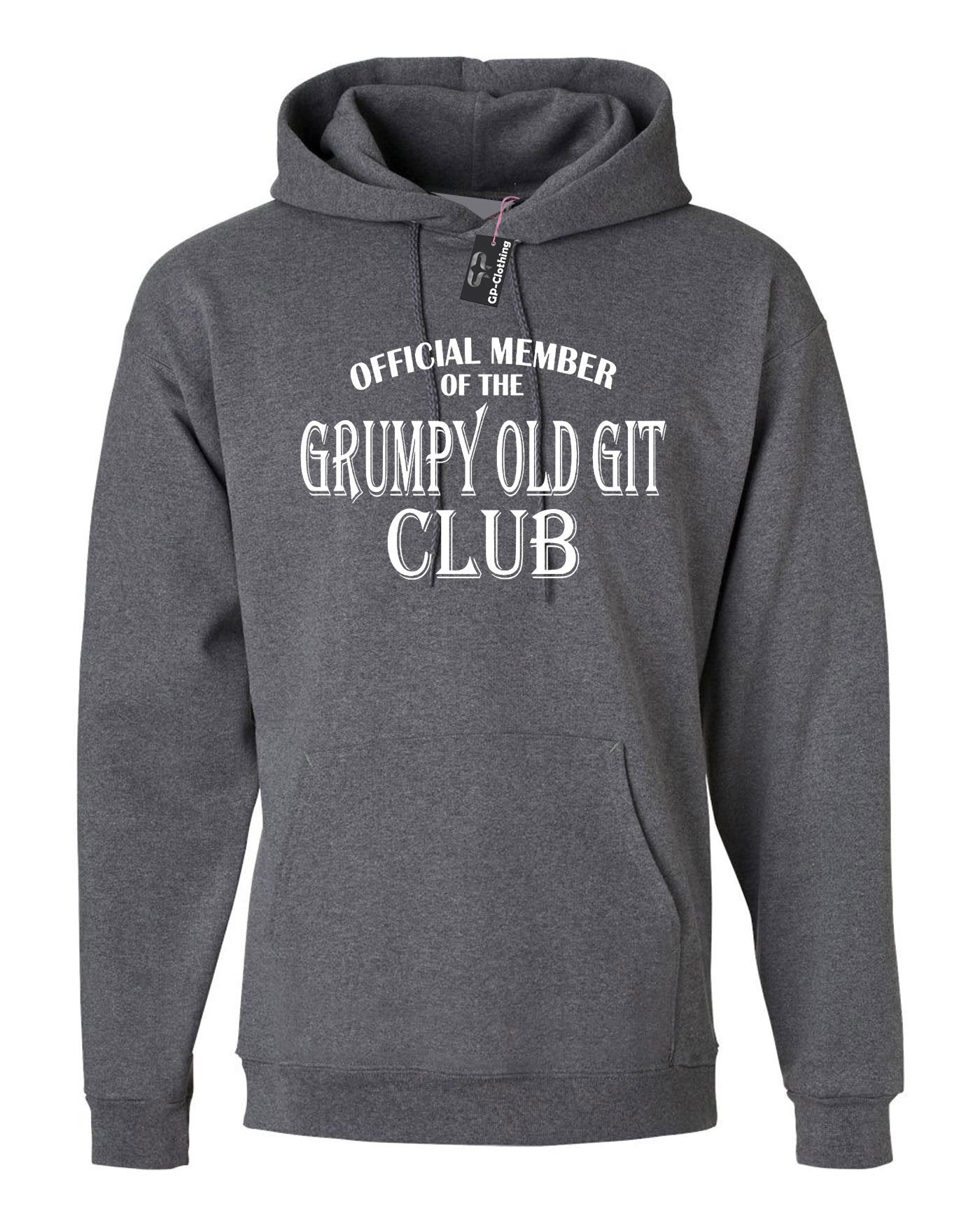 Official member of the grumpy old git club hoodie hoody hood hooded funny birthday gift present dad grandad father daddy papa