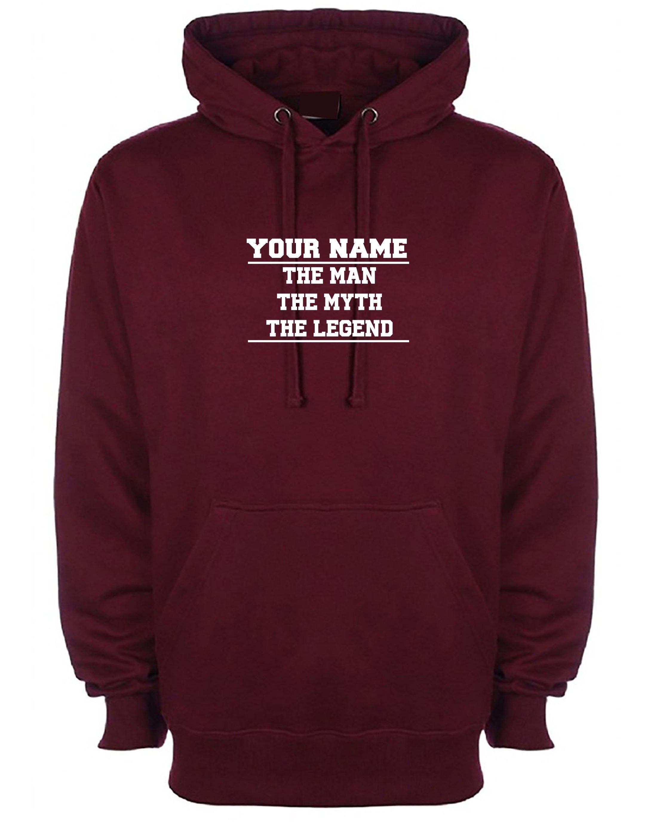 Personalized customized hoodie hoody hood your name - the man the myth the legend funny gift birthday christmas unisex