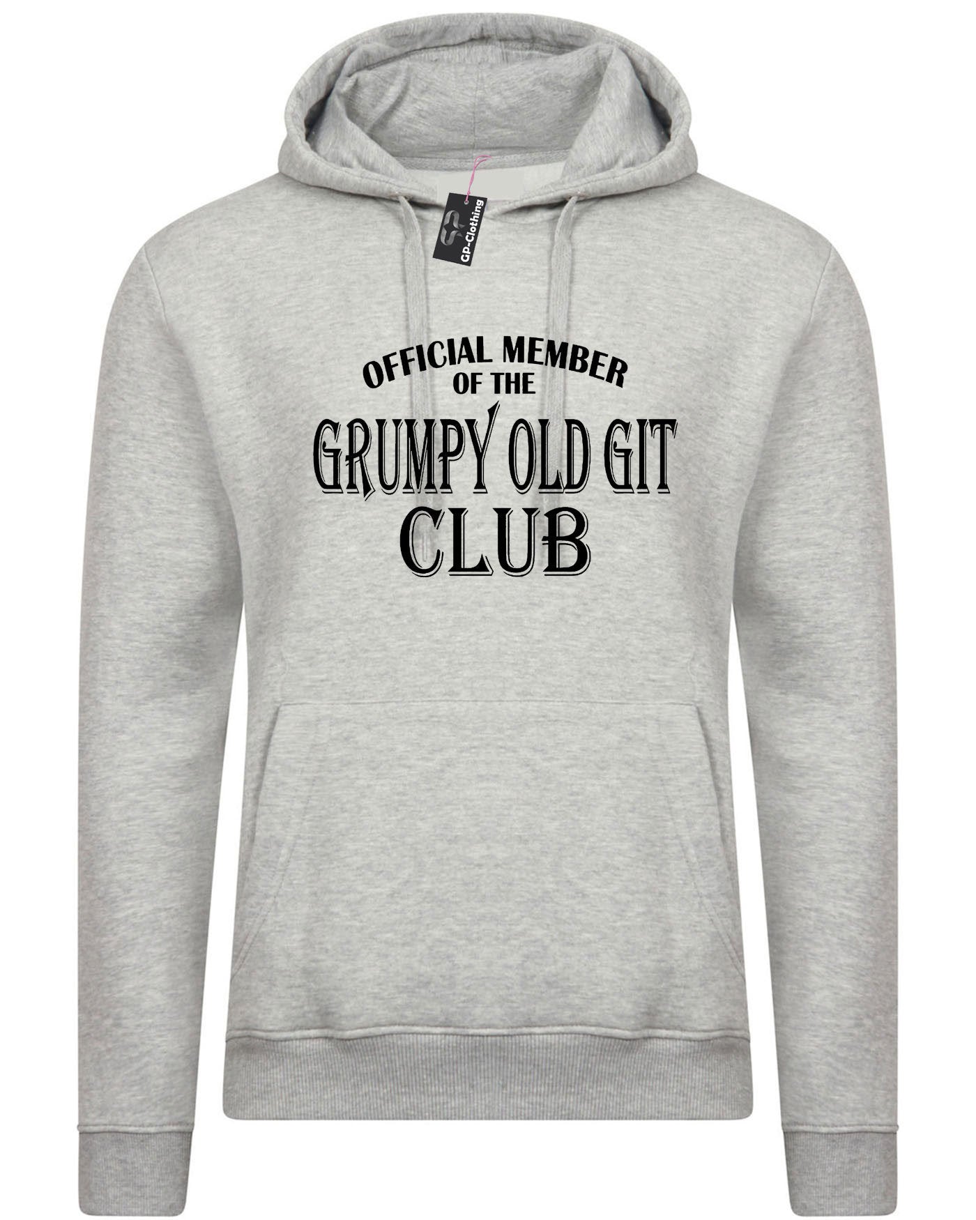 Official member of the grumpy old git club hoodie hoody hood hooded funny birthday gift present dad grandad father daddy papa