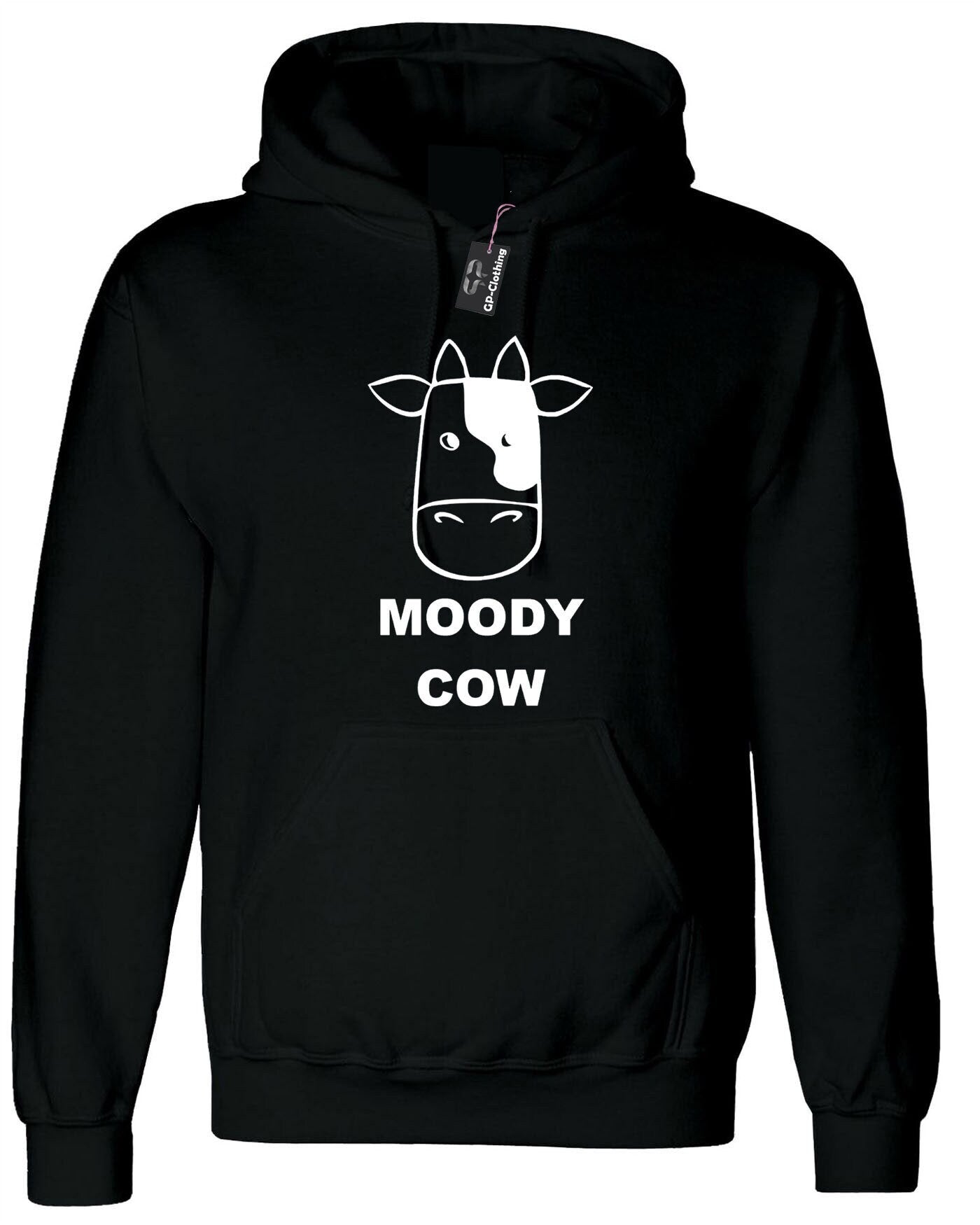 Moody cow hoodie hoody hood hooded ladies mother's day birthday joke gift mum mama funny present christmas