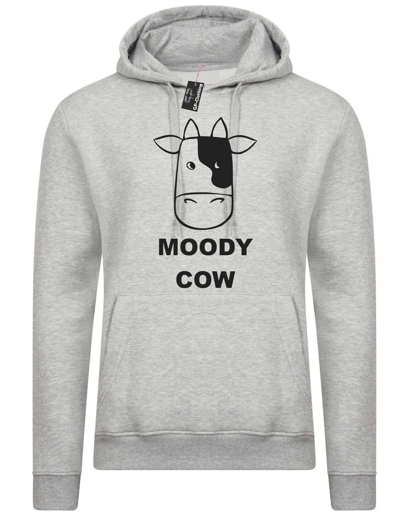 Moody cow hoodie hoody hood hooded ladies mother's day birthday joke gift mum mama funny present christmas