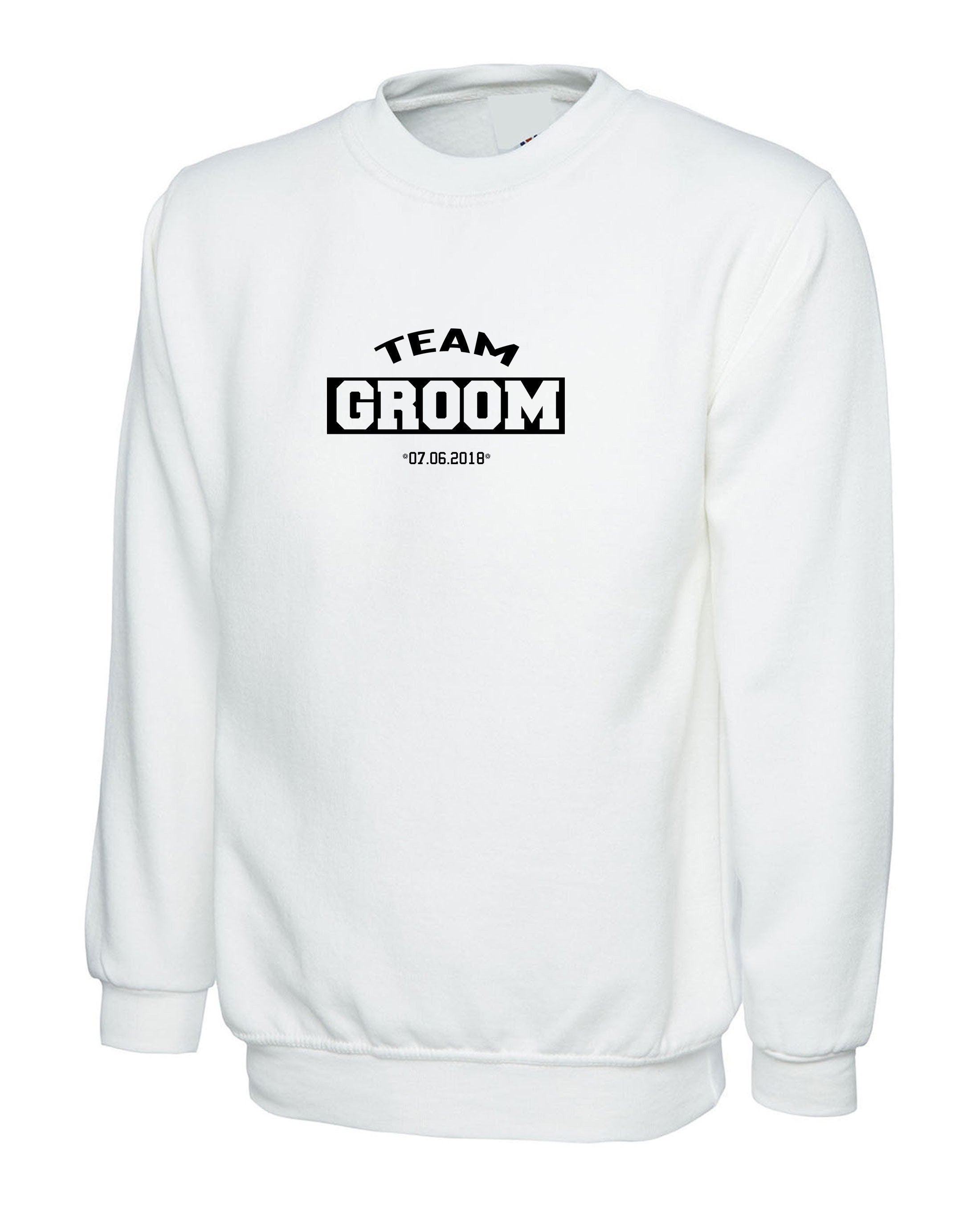 Team groom sweatshirt jumper sweater shirt funny wedding ceremony outfit mens customized dates personalized