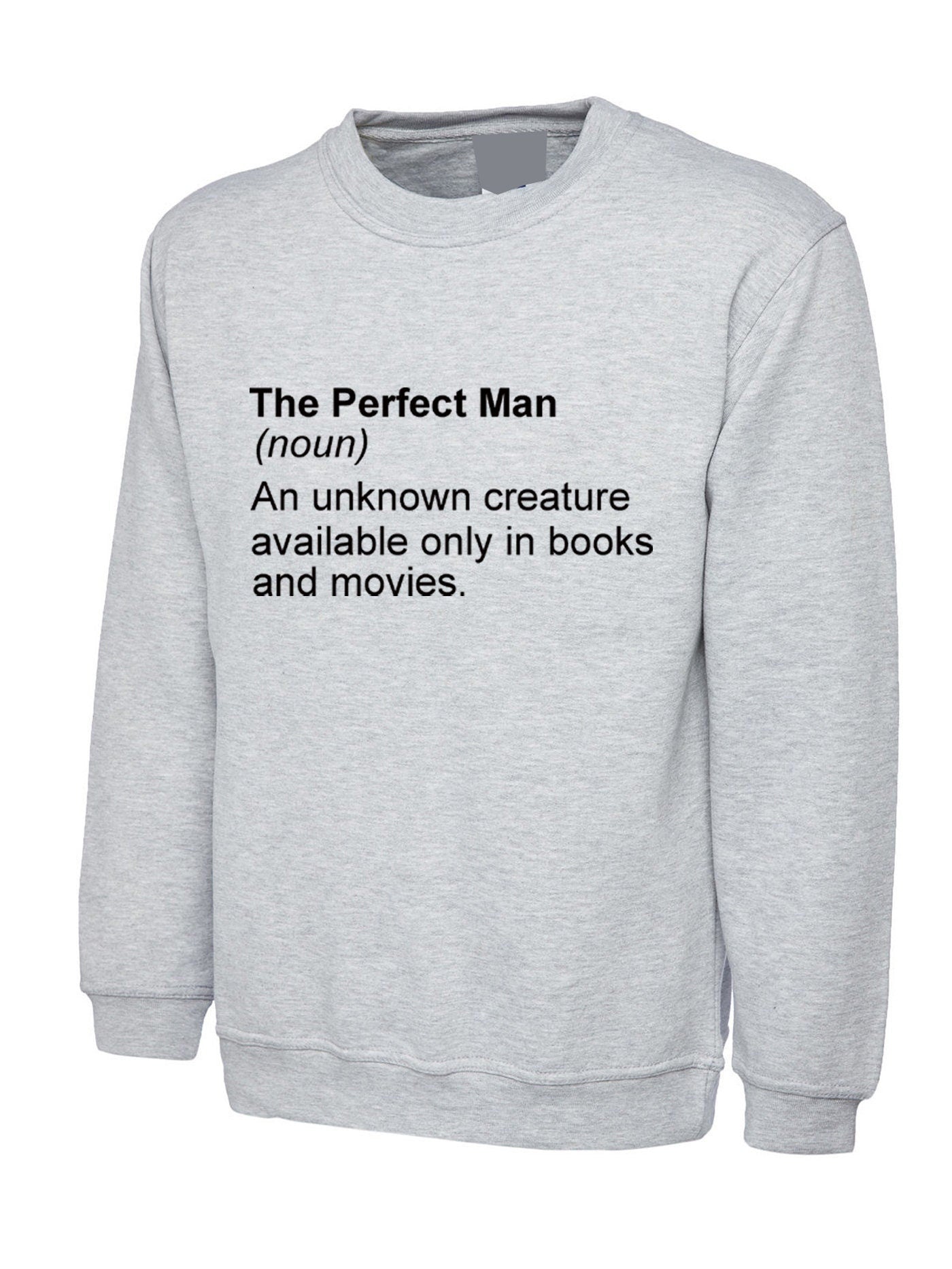 The perfect man sweatshirt jumper sweater shirt an unknown creatures in books and movies tee funny feminist feminism present anti-man