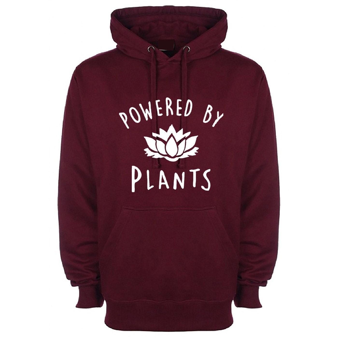 Powered by plants hoodie hoody hood hooded vegan, plant, animal lovers vegetable lovers vegetarian funny unisex top ladies mens