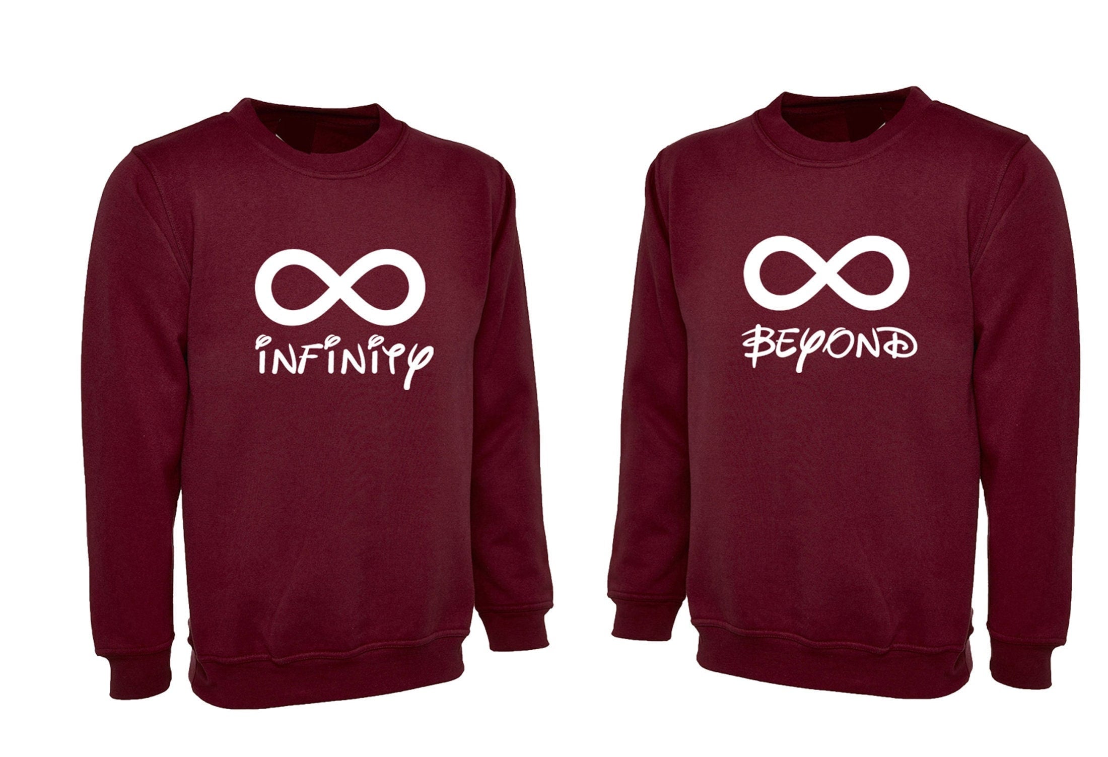 Couple matching sweatshirt jumper sweater shirt funny valentines gift for couple infinity beyond infinity husband wife wedding anniversary