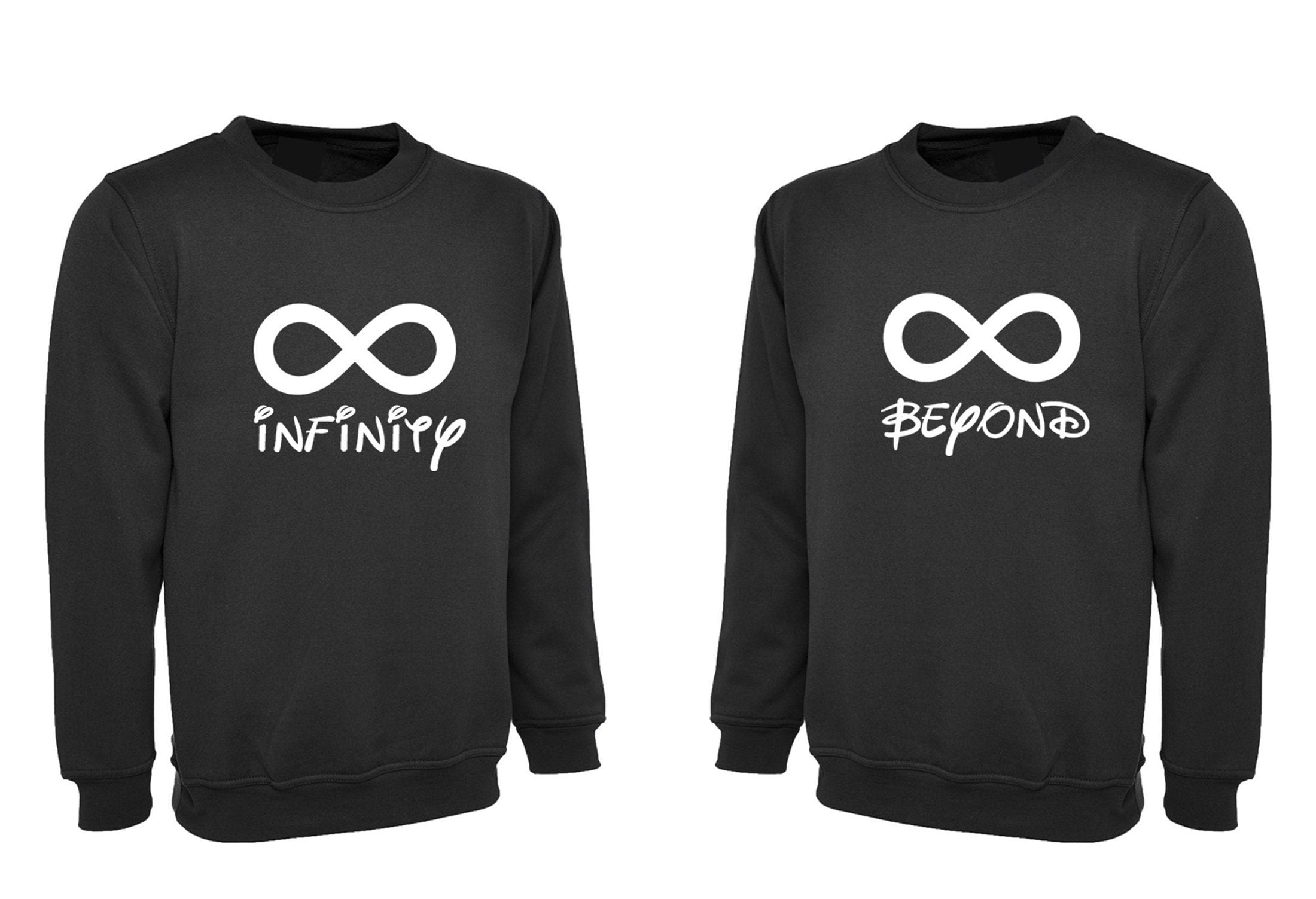 Couple matching sweatshirt jumper sweater shirt funny valentines gift for couple infinity beyond infinity husband wife wedding anniversary