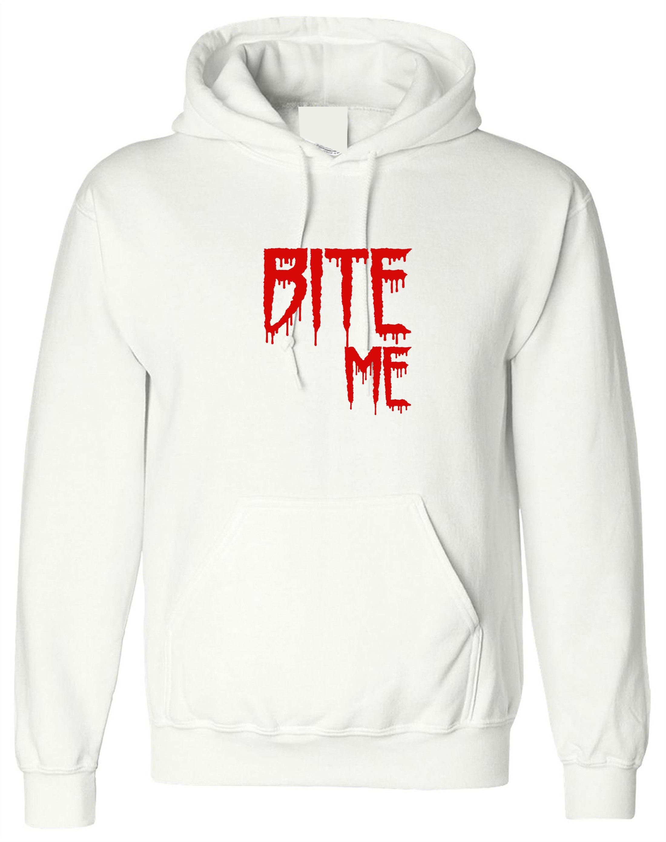 Bite me hoodie hoody hood hooded funny mens womens top halloween outfit valentines vampire top ladies unisex gf bf