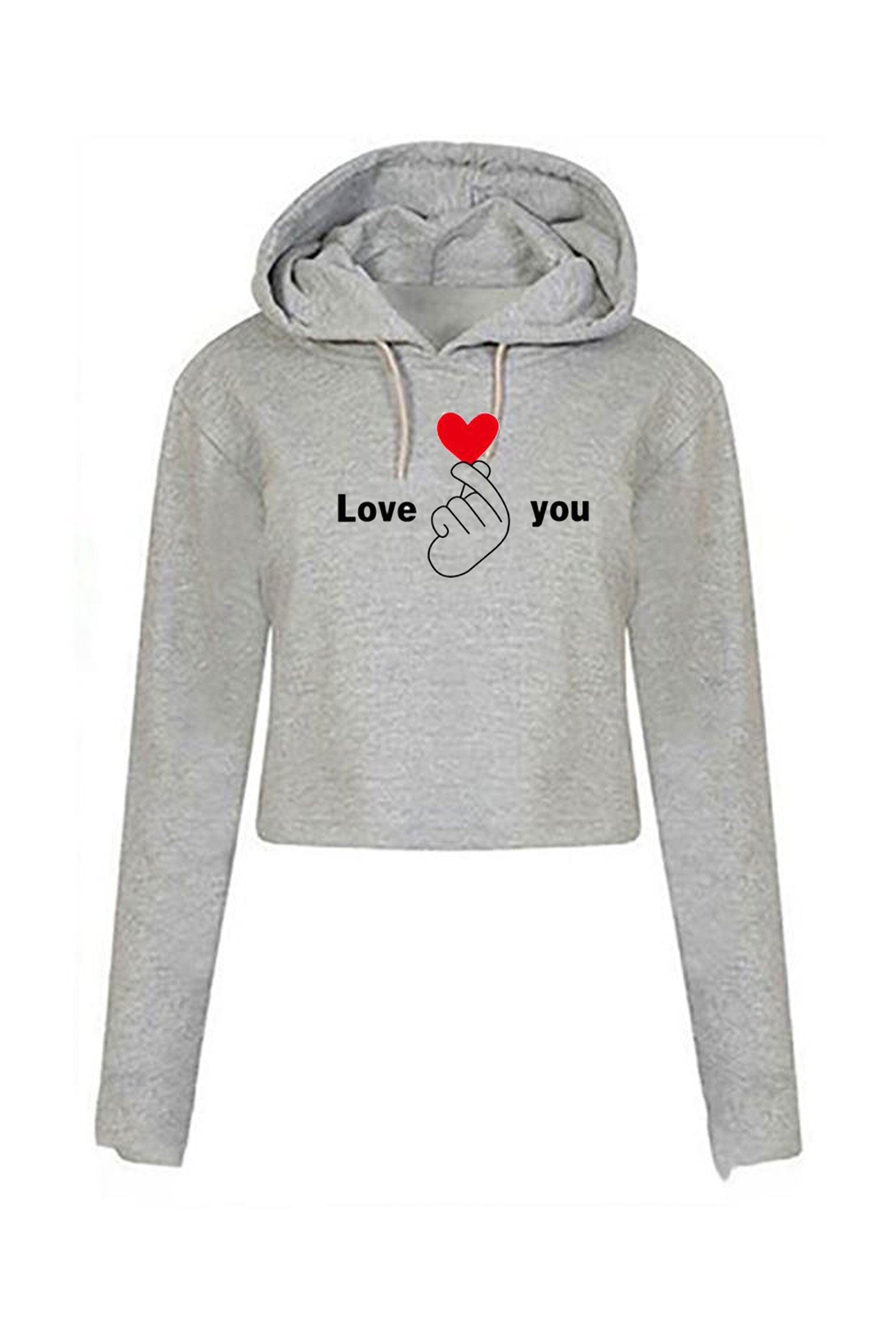 Love you crop top crop tops croptops hoodie hoody hood hooded long sleeve valentines ladies gift for womens gf birthday wedding anniversary