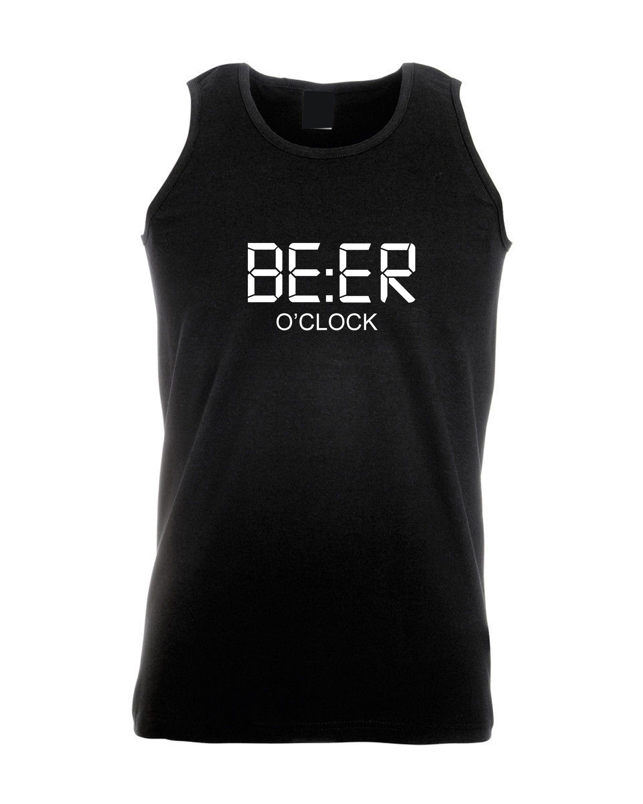 Beer o clock vest vests gym workout exercise yoga jogging gift for beer lovers mens present birthday idea joke novelty funny unisex xmas