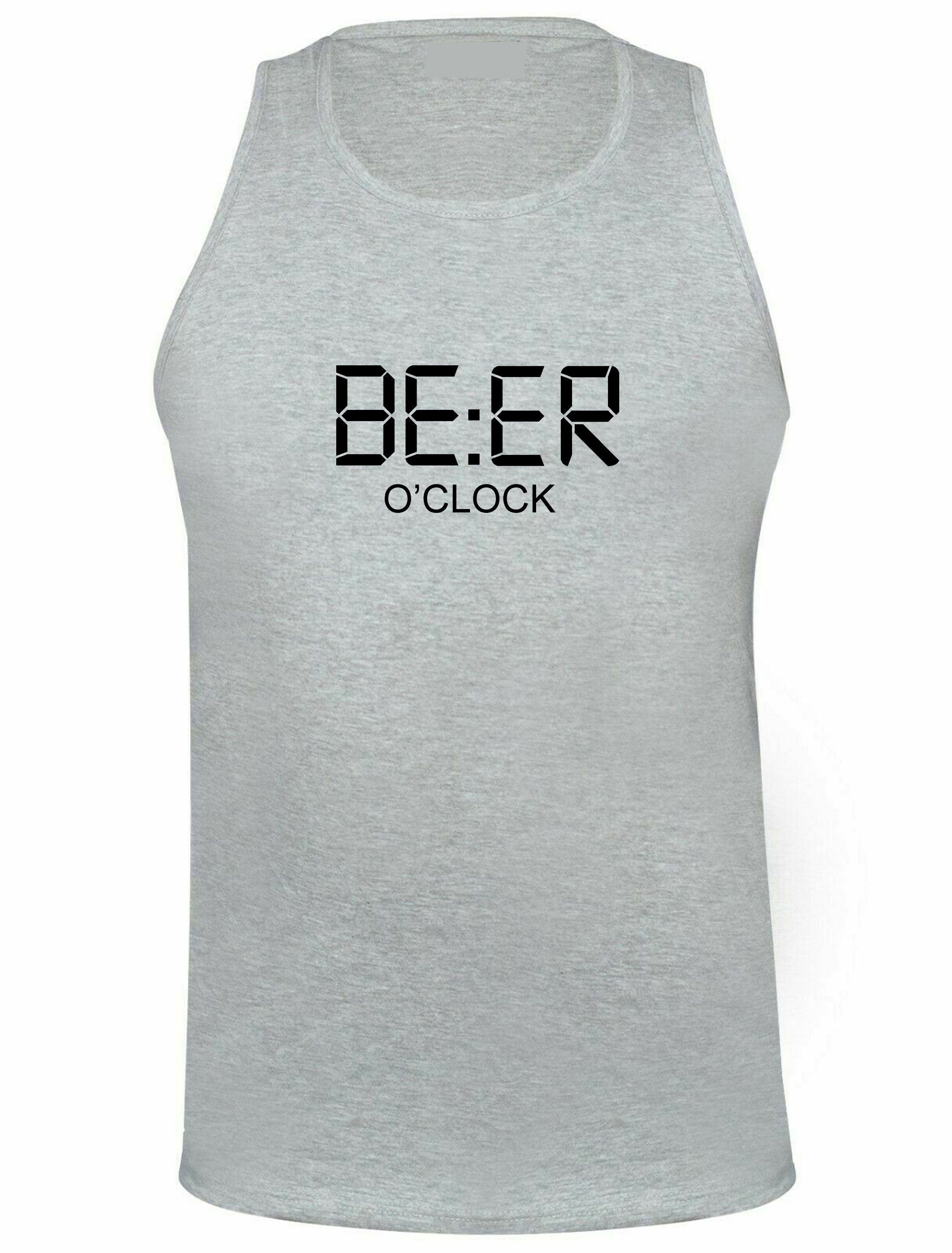 Beer o clock vest vests gym workout exercise yoga jogging gift for beer lovers mens present birthday idea joke novelty funny unisex xmas