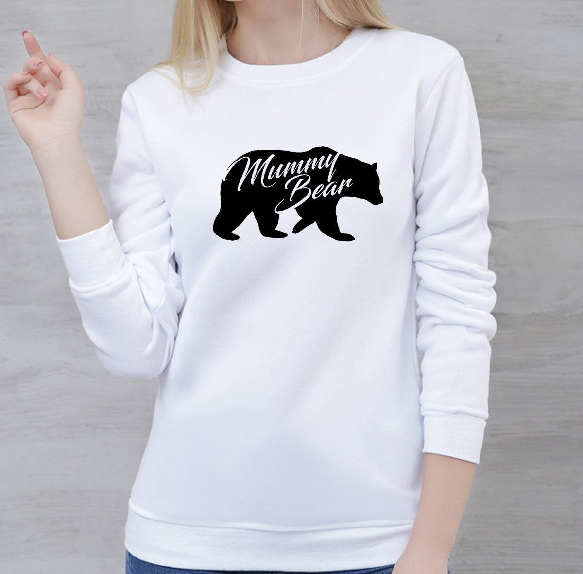 Mummy bear sweatshirt jumper sweater shirt - ladies & unisex Sizes (Unisex) womens mother's day birthday gift mum mama christmas top funny present