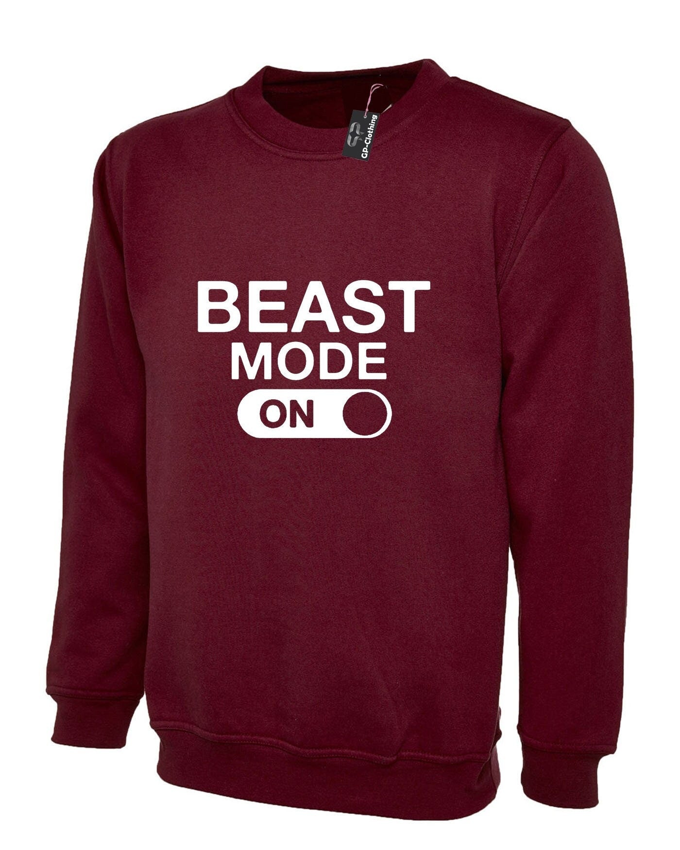 Beast mode on sweatshirt jumper sweater shirt mens funny gym no pain no gain cardio training muscle motivation mma boxing top