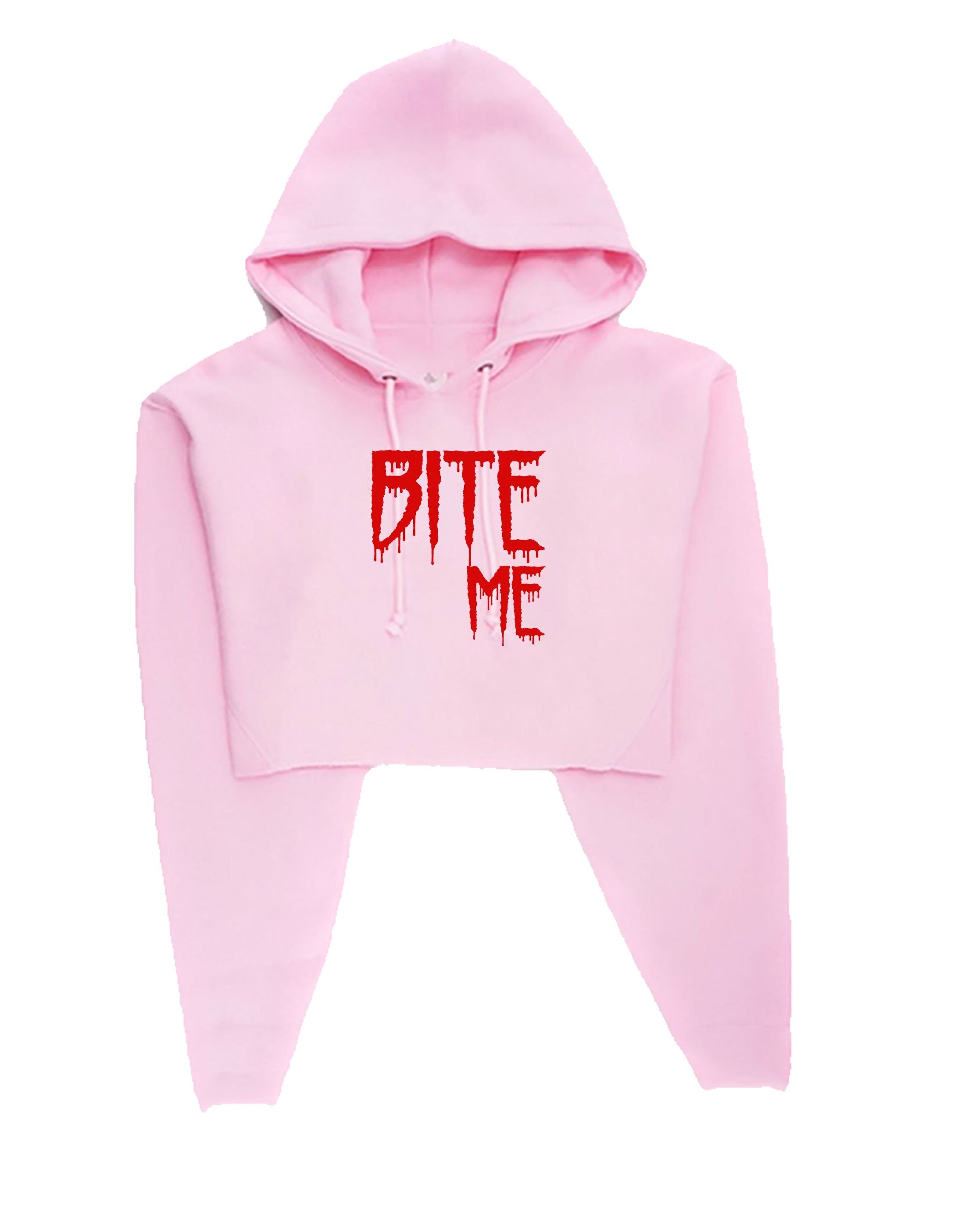 Bite me crop top hoodie crop-tops hood croptop hood funny mens womens top halloween outfit valentines vampire top ladies unisex gf bf