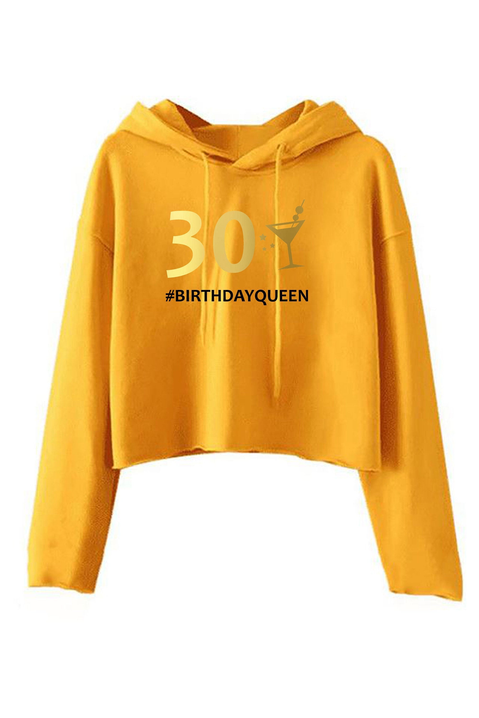 Ladies 30 birthday queen crop tops hoodie hood croptop crop-top funny 30th birthday 1991 sister party gift top customised personalized date