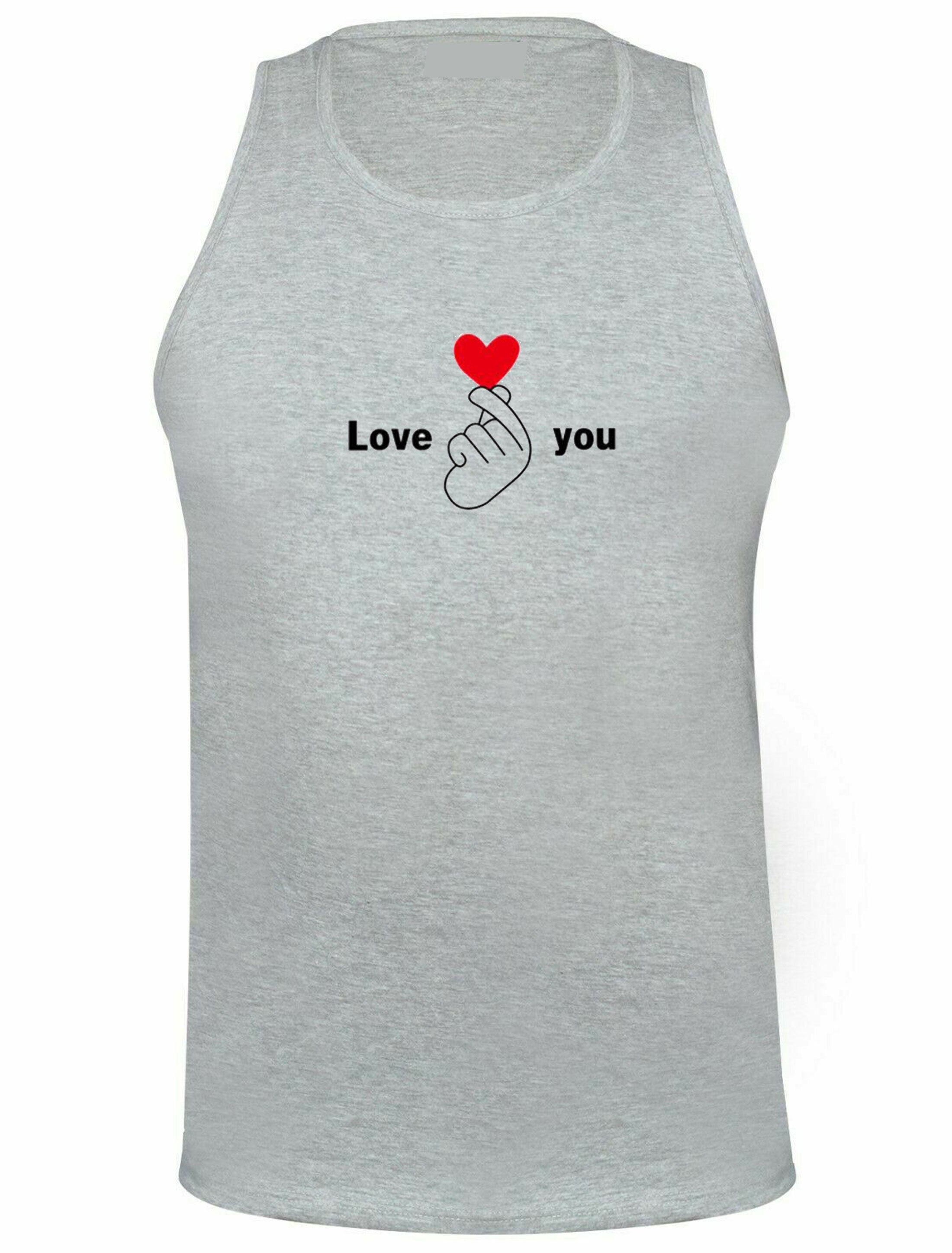 Love you vest vests gym workout exercise jogging valentines ladies gift for womens gf birthday wedding anniversary