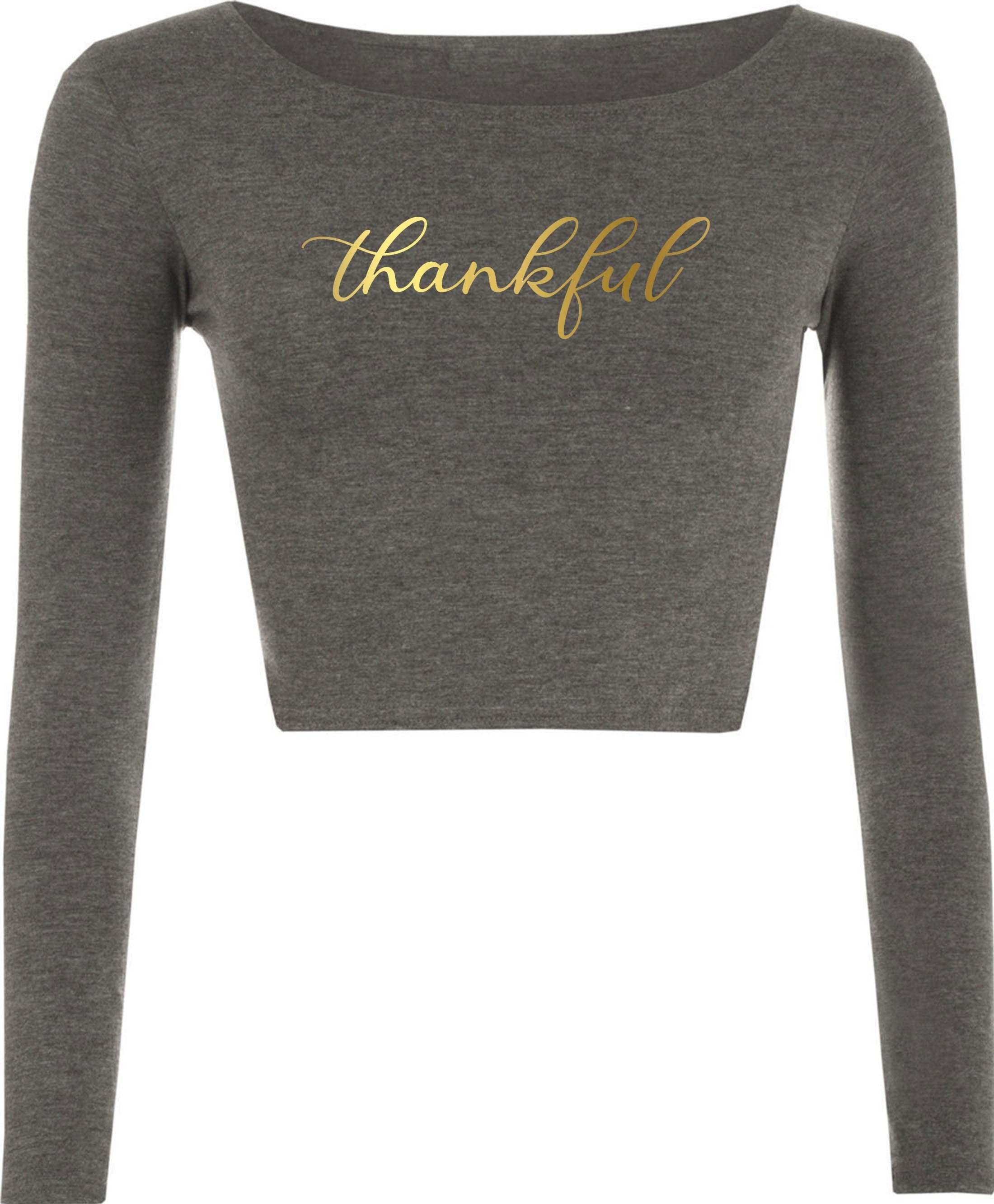 Thankful crop tops crop-tops croptop thanksgiving birthday gift christmas present xmas top ladies women unisex top