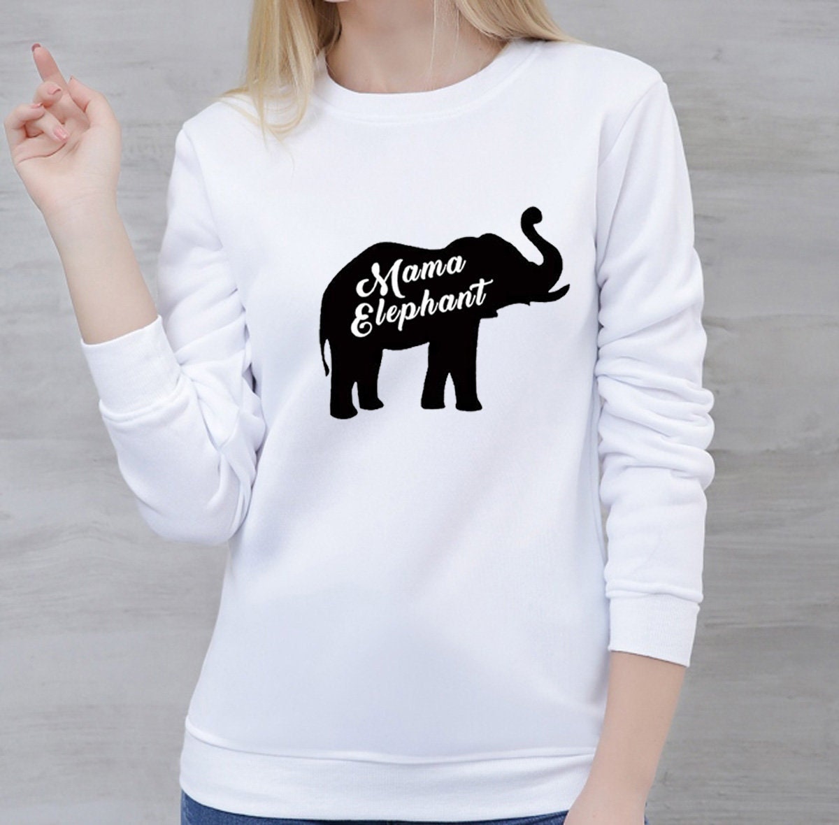 Mama elephant sweatshirt jumper sweater shirt ladies mother's day birthday joke gift mum mama funny present christmas