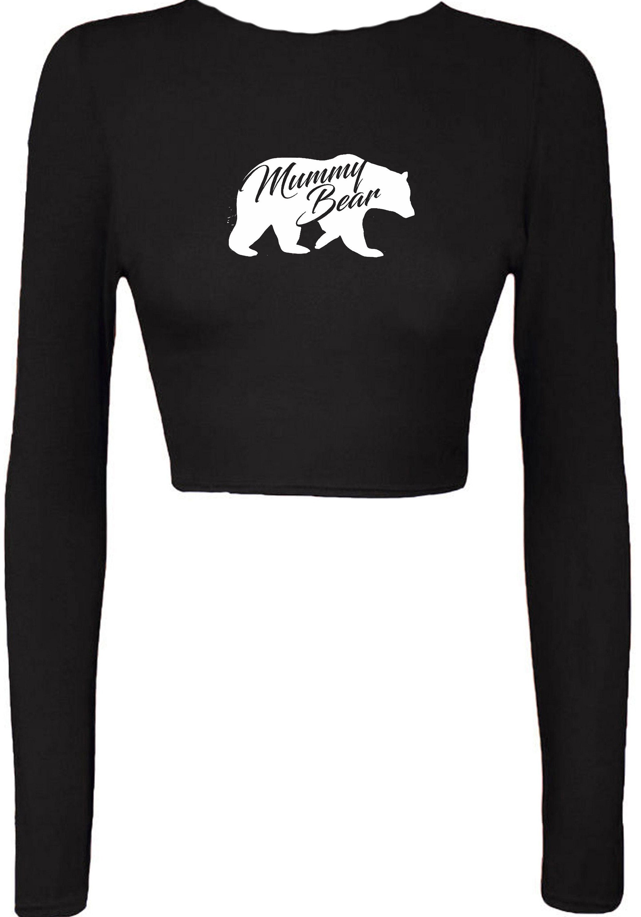 Mummy bear crop top crop-tops ladies & unisex sizes womens mother's day birthday gift mum mama christmas top funny present