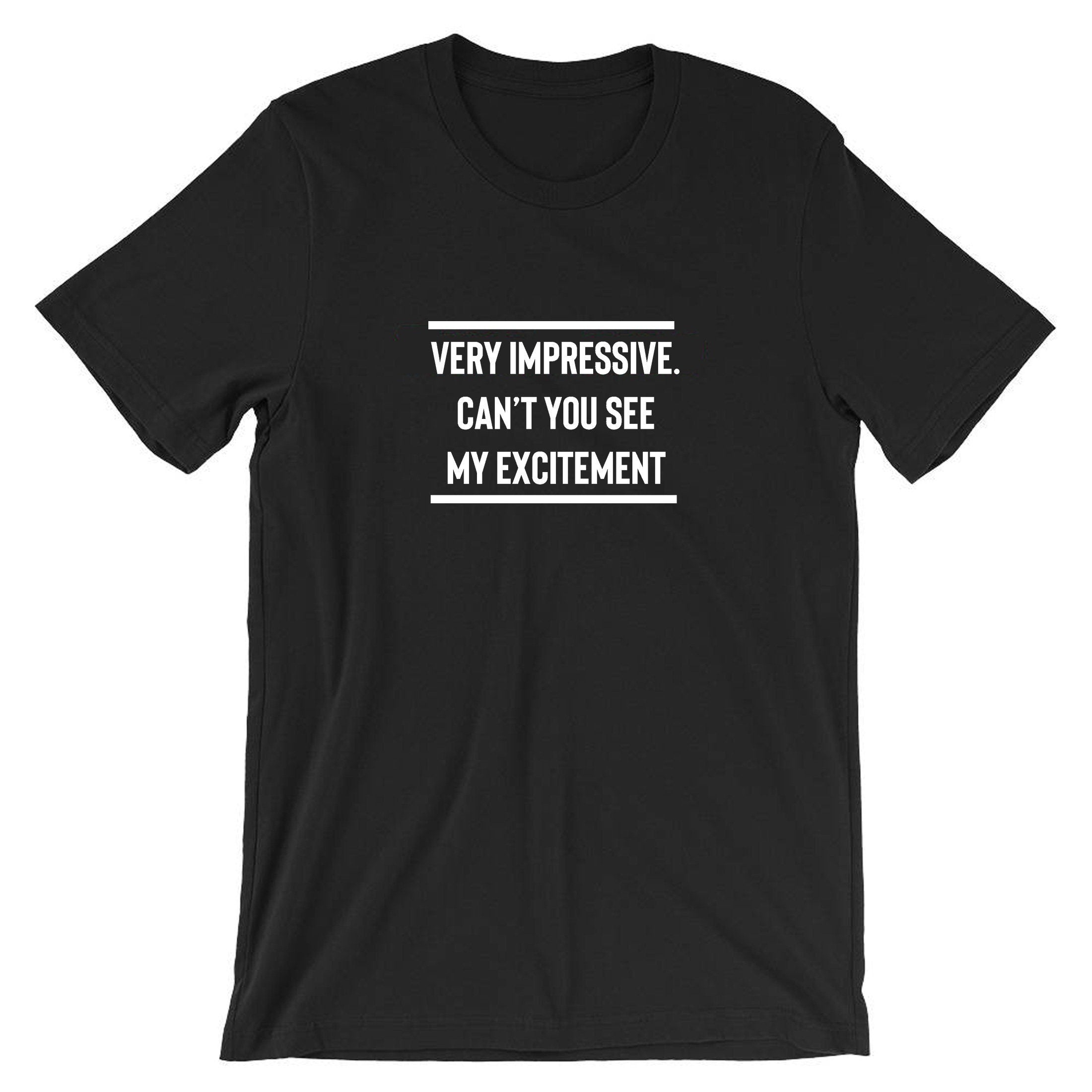 Very impressive, can't you see my excitement funny tee shirt tshirt t-shirt rude sarcastic joke ladies mens unisex top