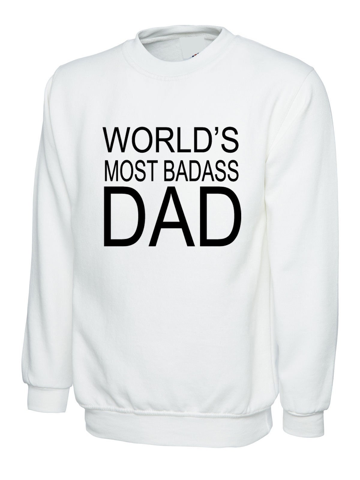 World's most badass dad sweatshirt jumper sweater shirt funny gift for dad daddy papa father's day birthday christmas joke grandad.