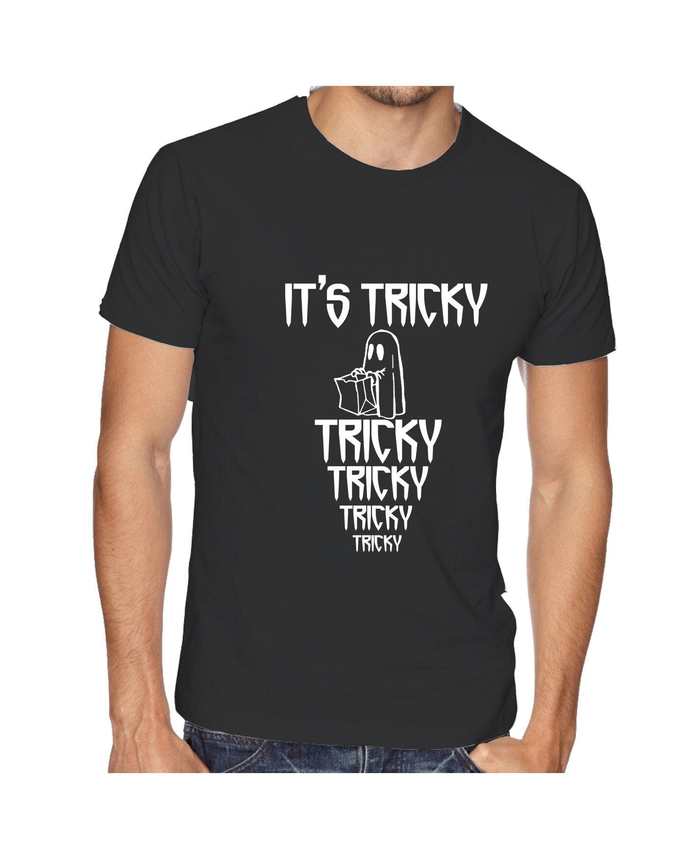 Its tricky funny tshirt t-shirt t shirt tee shirt halloween gift uni horror top boo present uni mens party wear ladies top