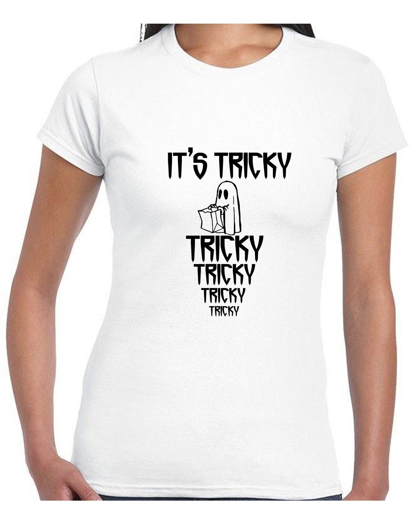 Its tricky funny tshirt t-shirt t shirt tee shirt halloween gift uni horror top boo present uni mens party wear ladies top