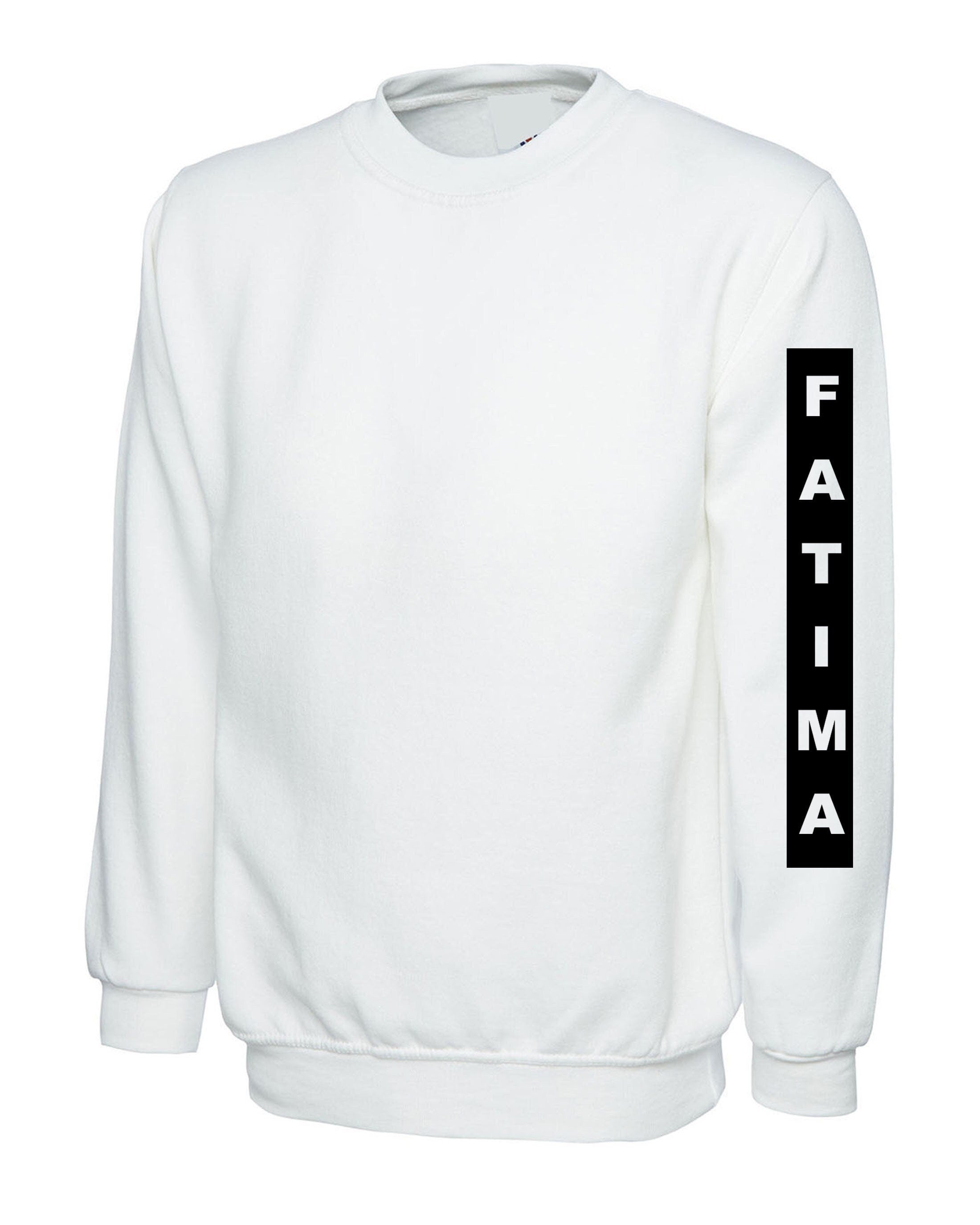 English name on sleeves sweatshirt jumper gift eid birthday christmas uni top sweater shirt present to brother sister