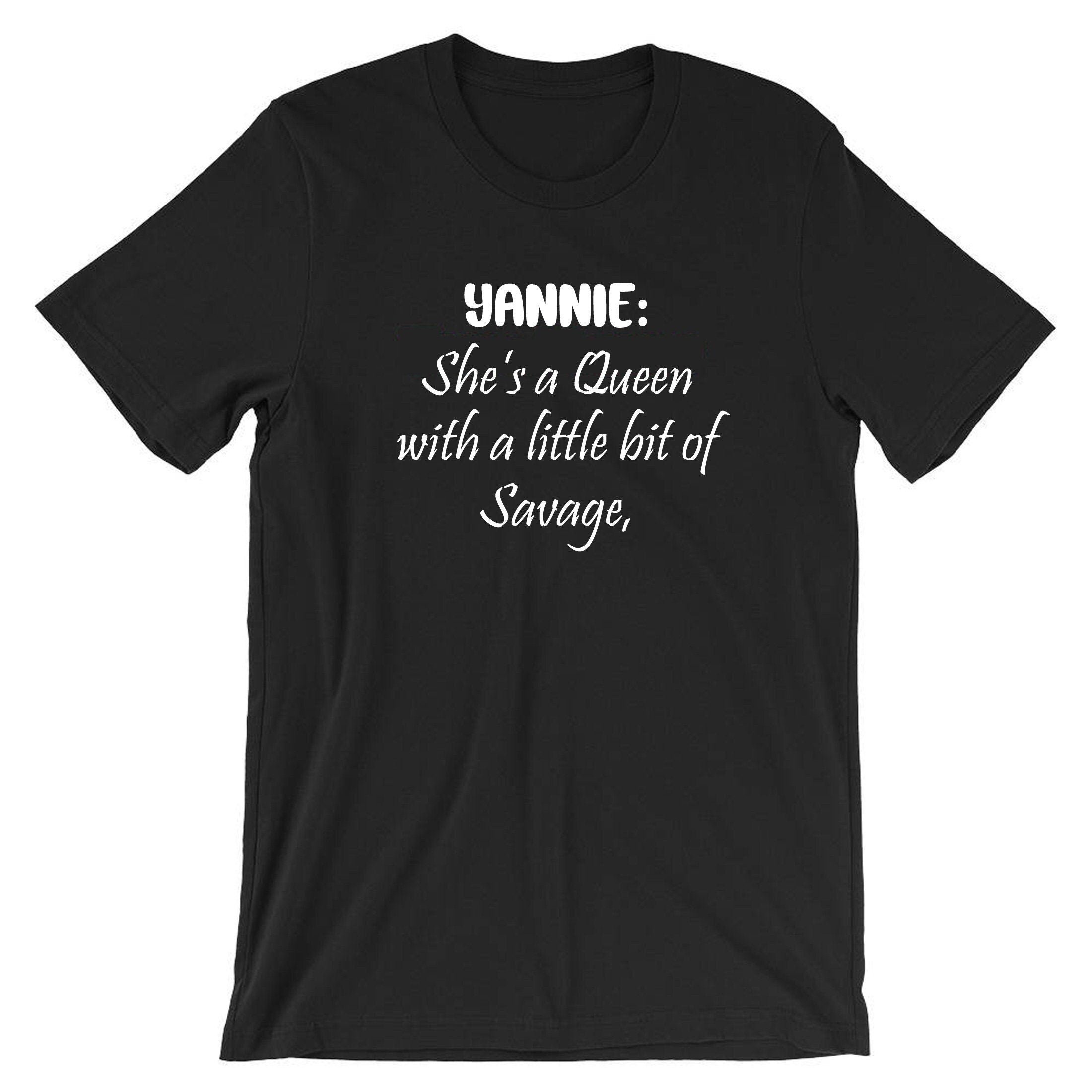 She's a queen with a little bit of savage funny ladies personalized customized tshirt t-shirt t shirt tee shirt eid birthday gift