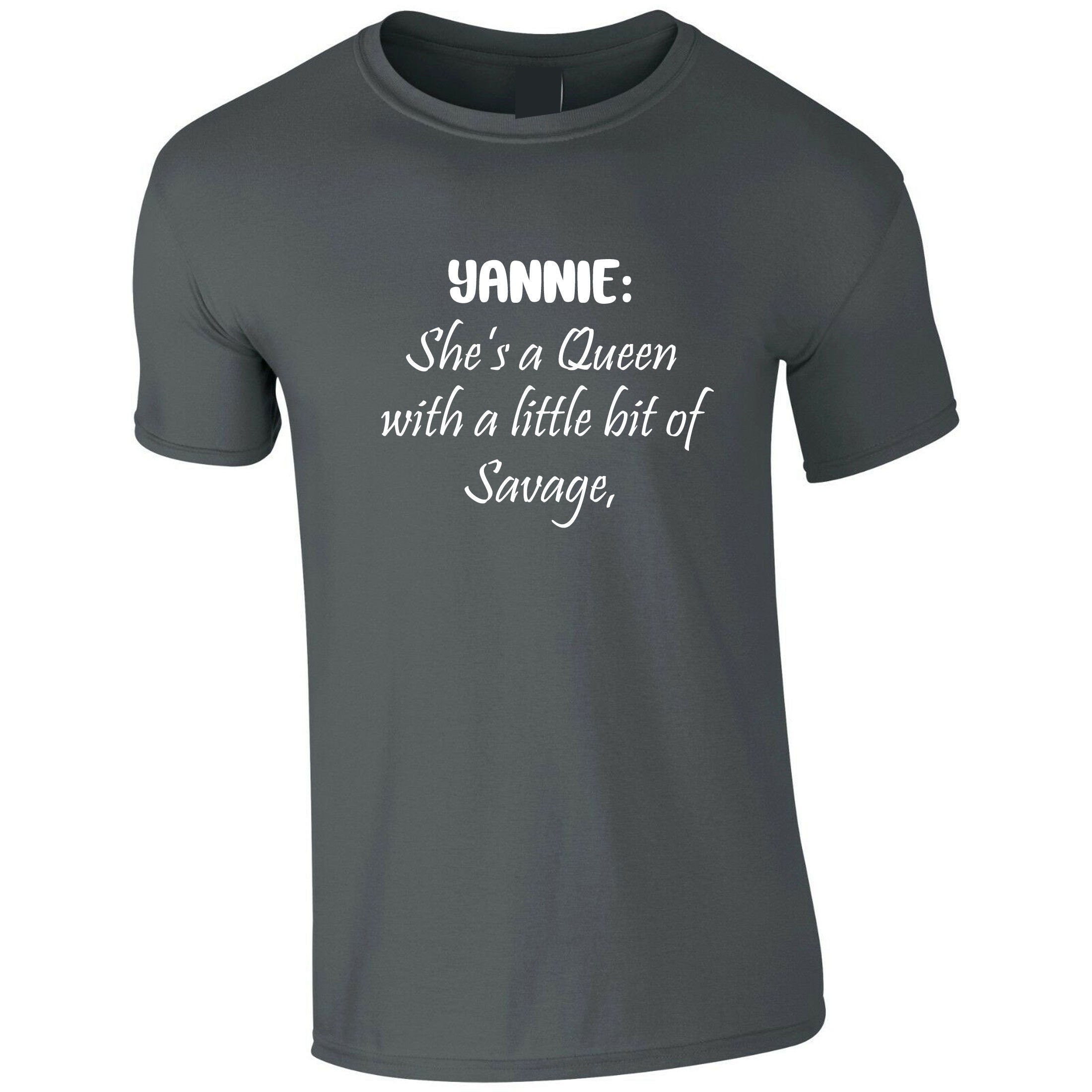 She's a queen with a little bit of savage funny ladies personalized customized tshirt t-shirt t shirt tee shirt eid birthday gift