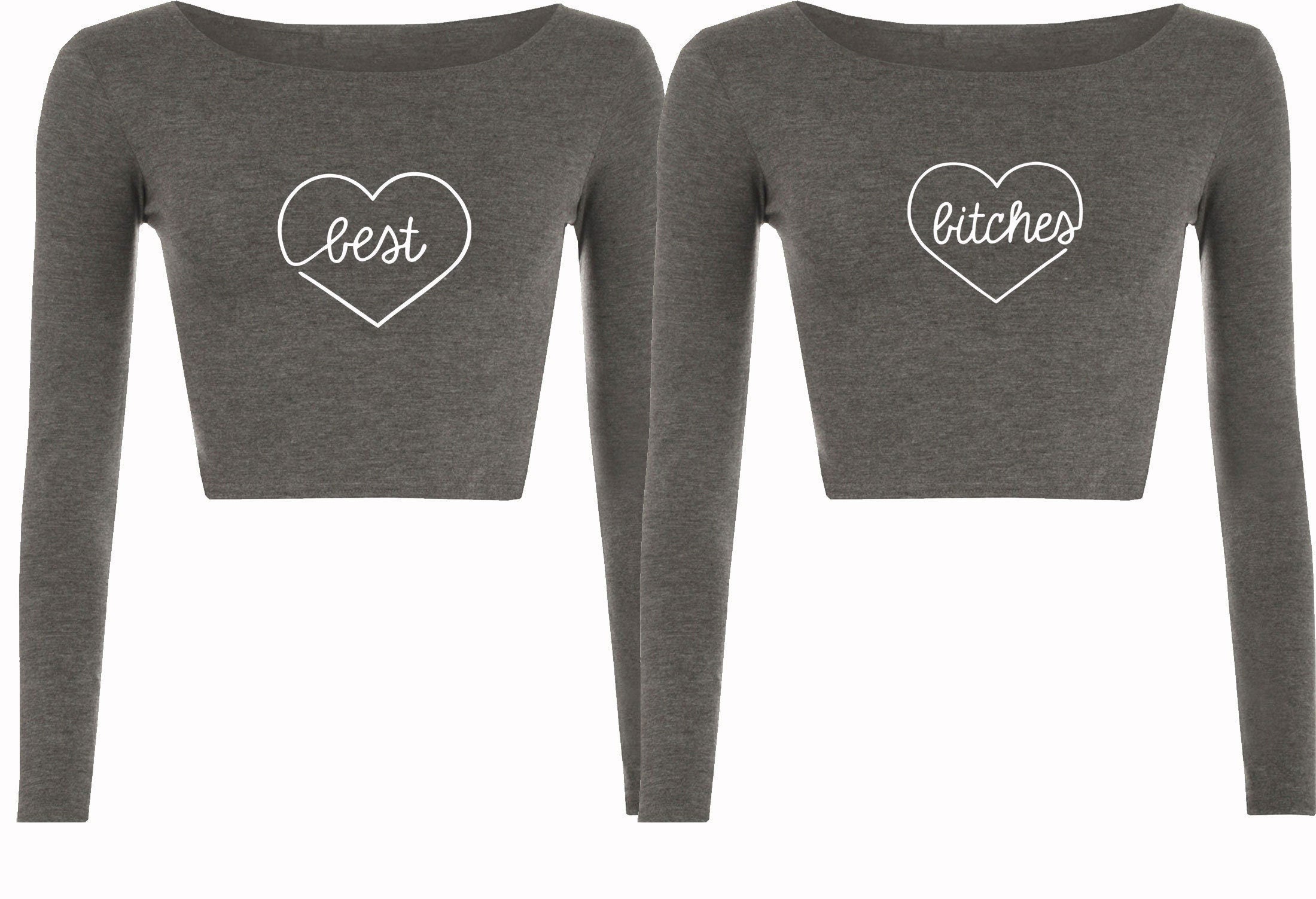 Funny ladies couple matching crop top crop-top bff best bitches friends forever top gift for friends womens birthday present