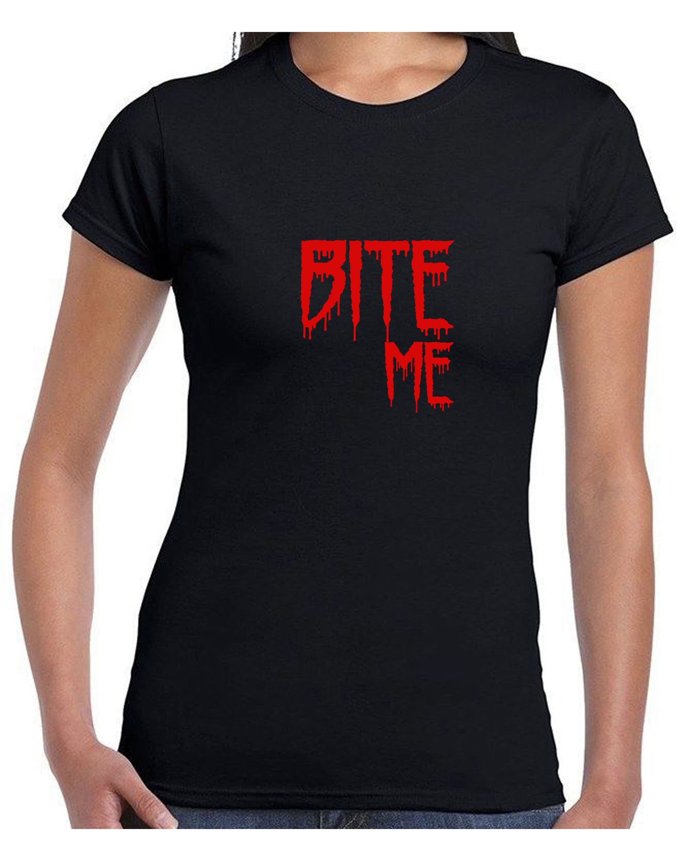 Bite me t shirt tshirt t-shirt tee shirt funny mens womens top halloween outfit valentines vampire top ladies unisex gf bf