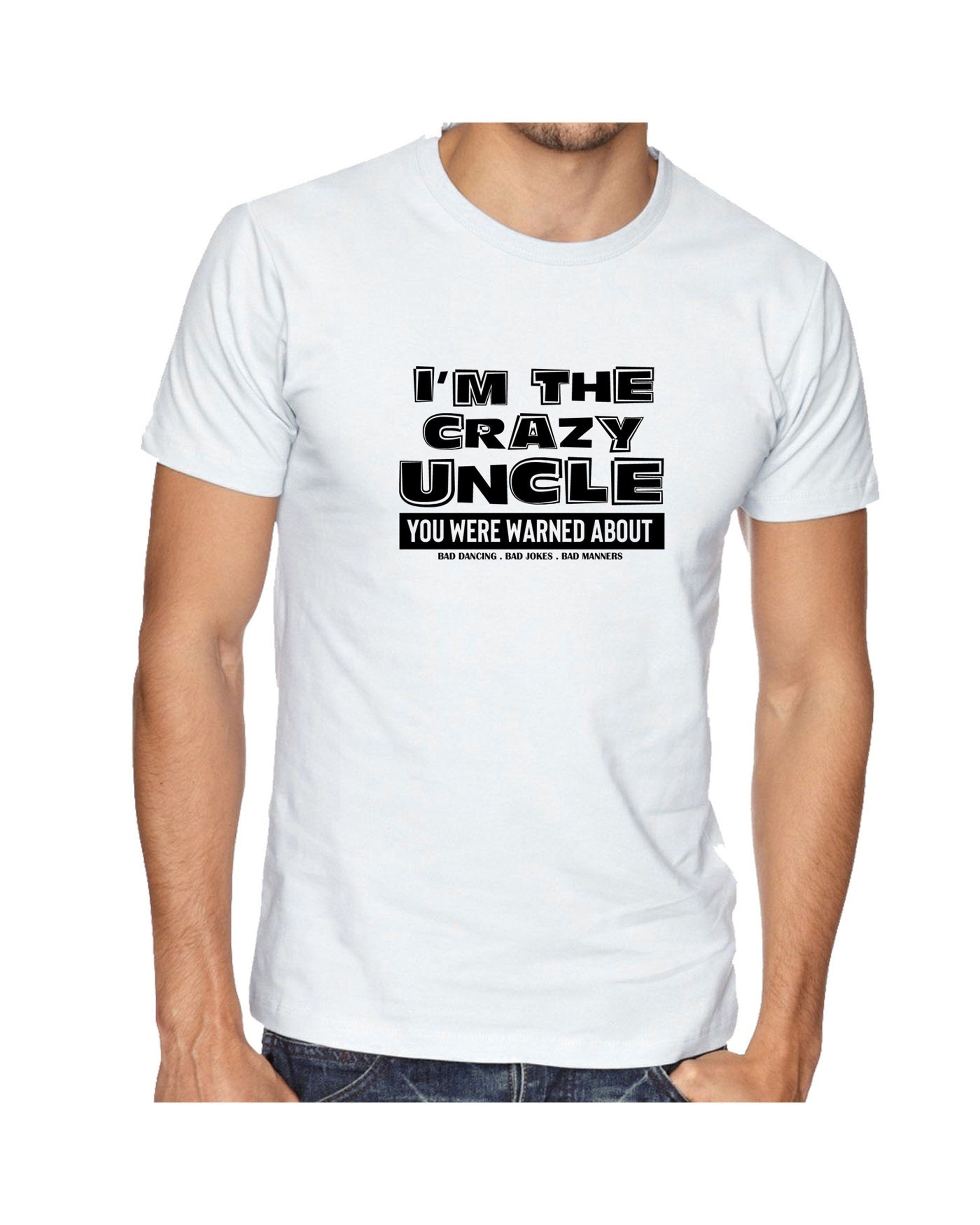 Mens i'm the crazy uncle you were warned about tshirt t shirt t-shirt tee shirt funny birthday party christmas gift for uncles bad jokes